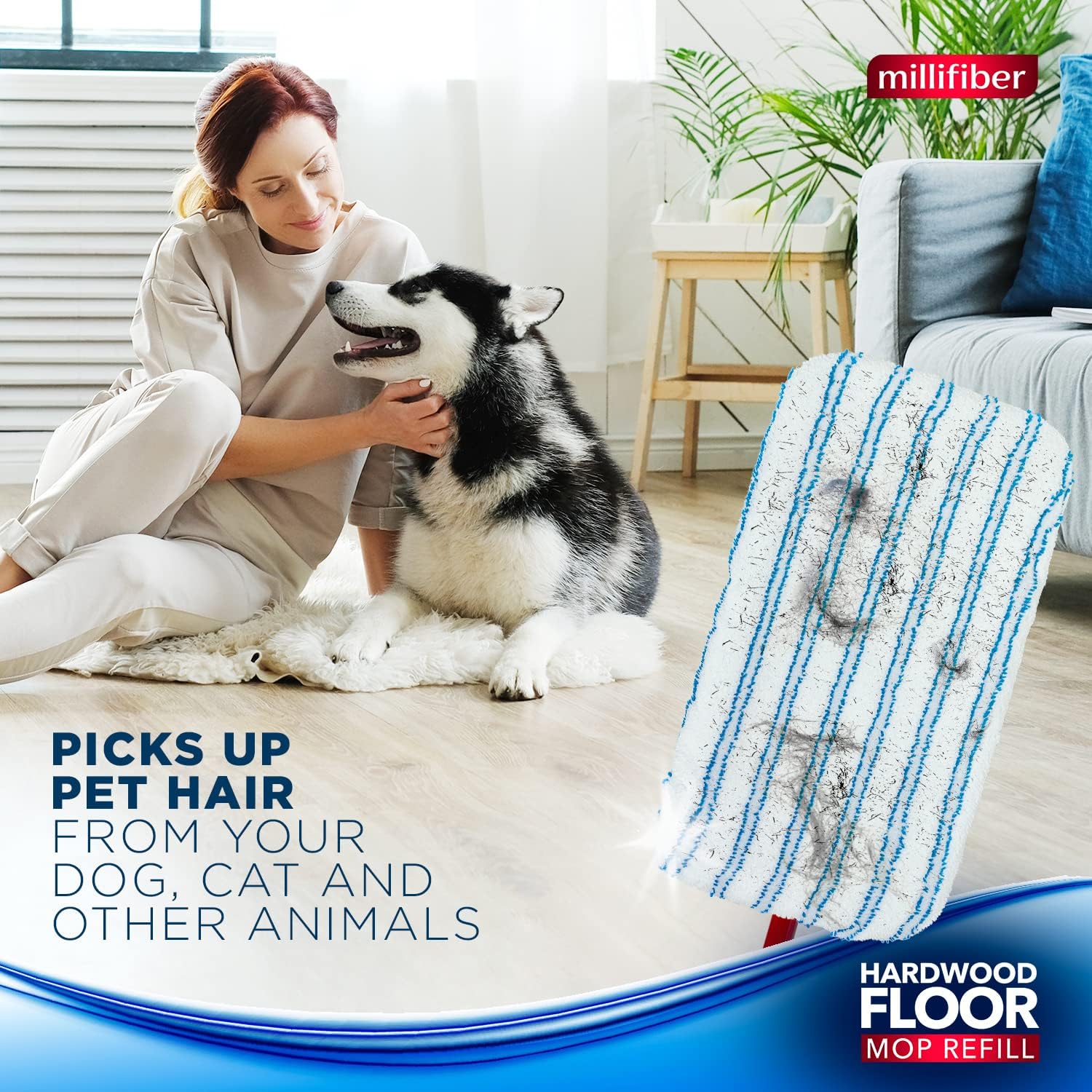 Millifiber Microfiber Mop Refills 15x8 Inches 3-Pack