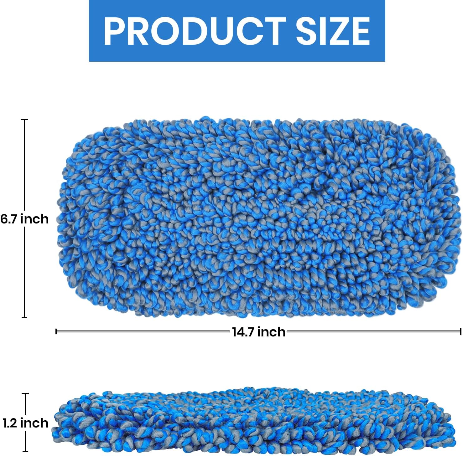 TrueYee 2 Pack Microfiber Mop Replacement Pads for Dry and Wet Cleaning