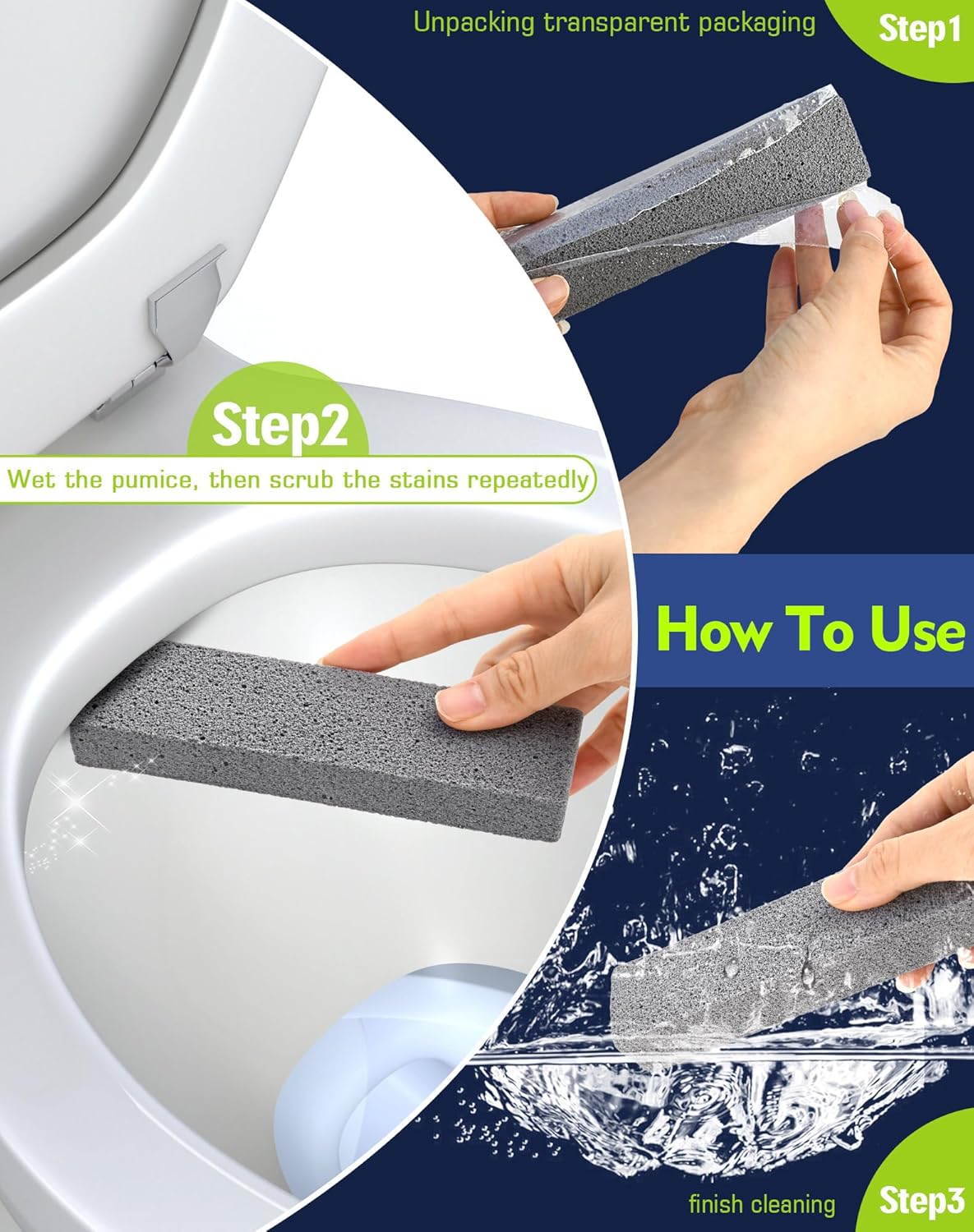 Maryton Pumice Stone for Toilet Bath Cleaning 6 Count