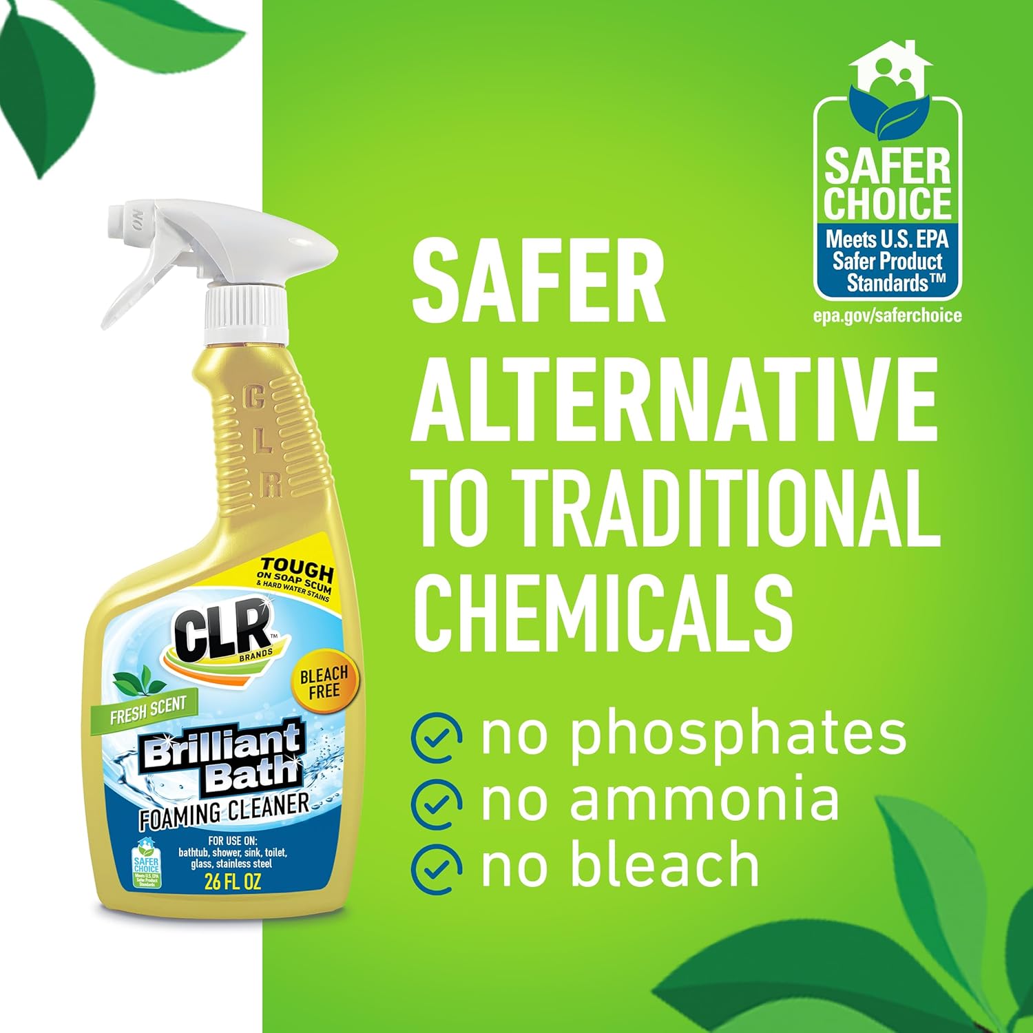 CLR Brilliant Bath Foaming Cleaner Spray 26 Oz Pack Of 2