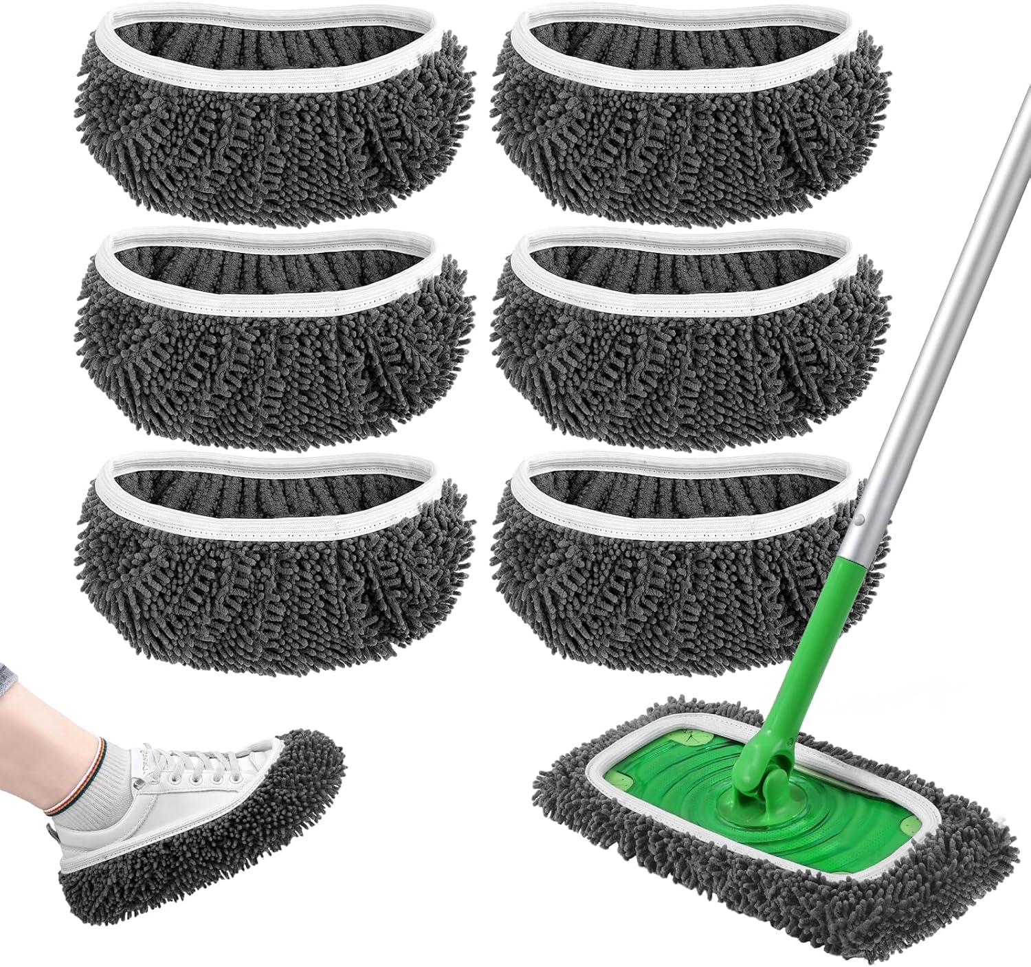 Yicotira Reusable Wet Pads Refill for Swiffer Sweeper Mop 6 Pack
