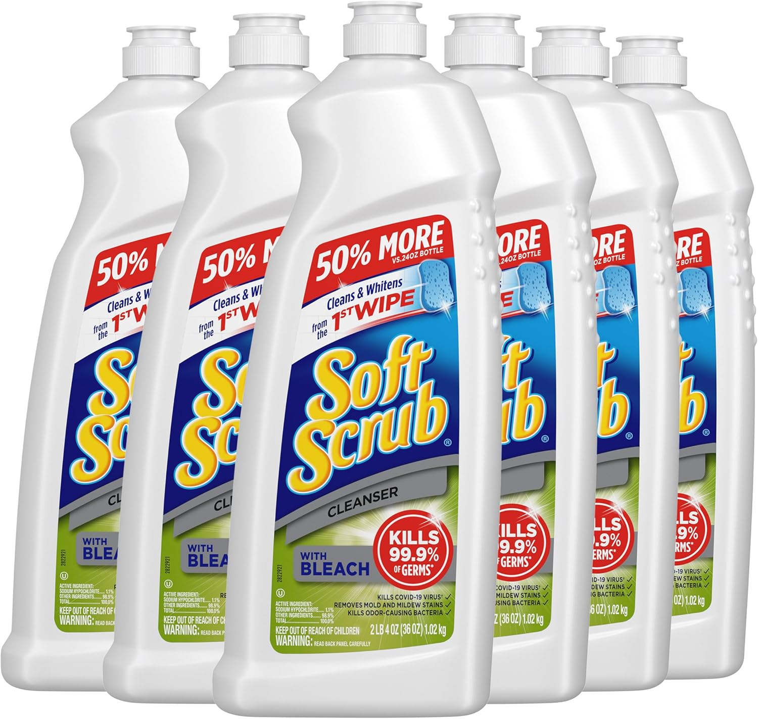 Soft Scrub Antibacterial Cleaner with Bleach 36 oz Pack of 6