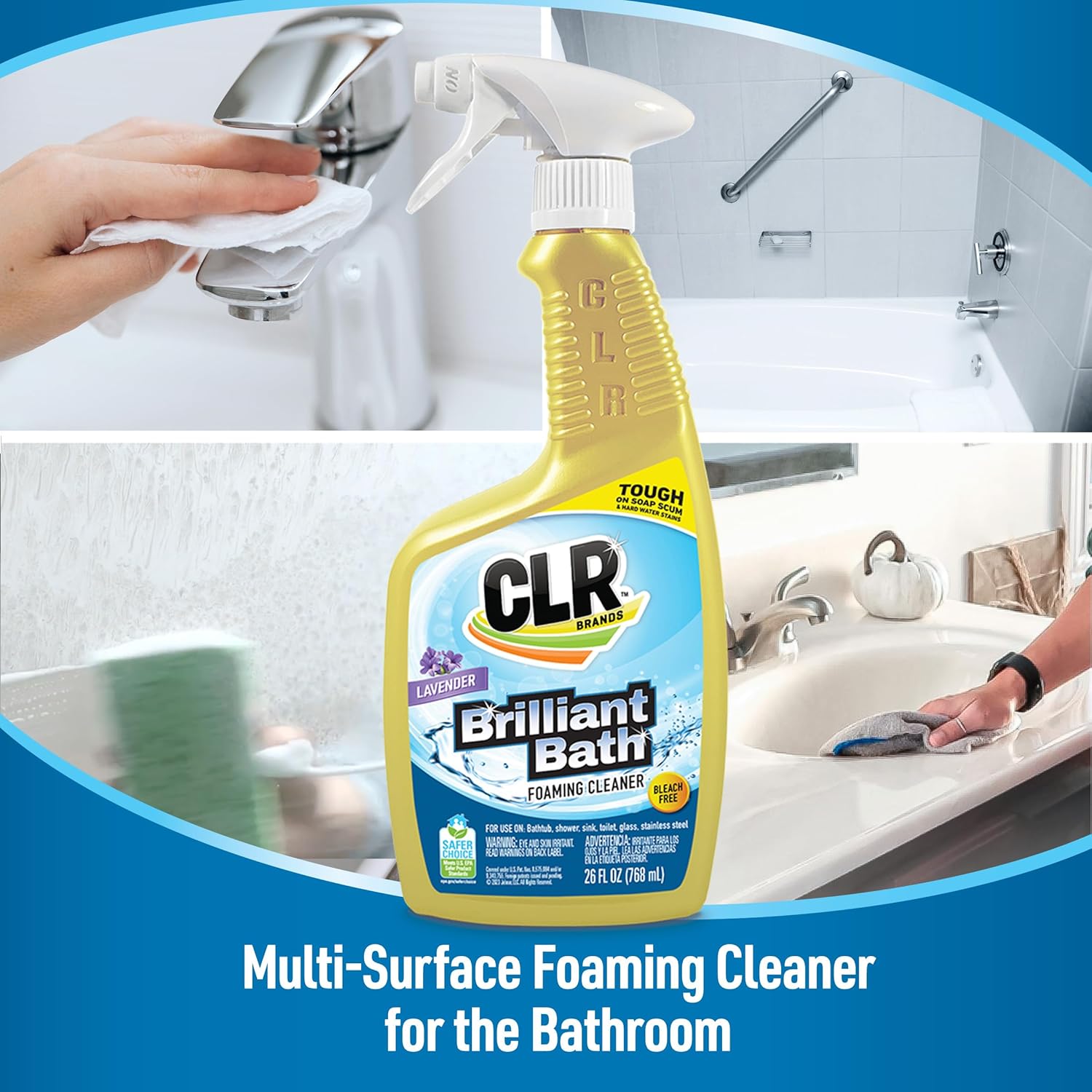 CLR Brilliant Bath Foaming Action Cleaner Spray - 26 Ounce Pack of 2