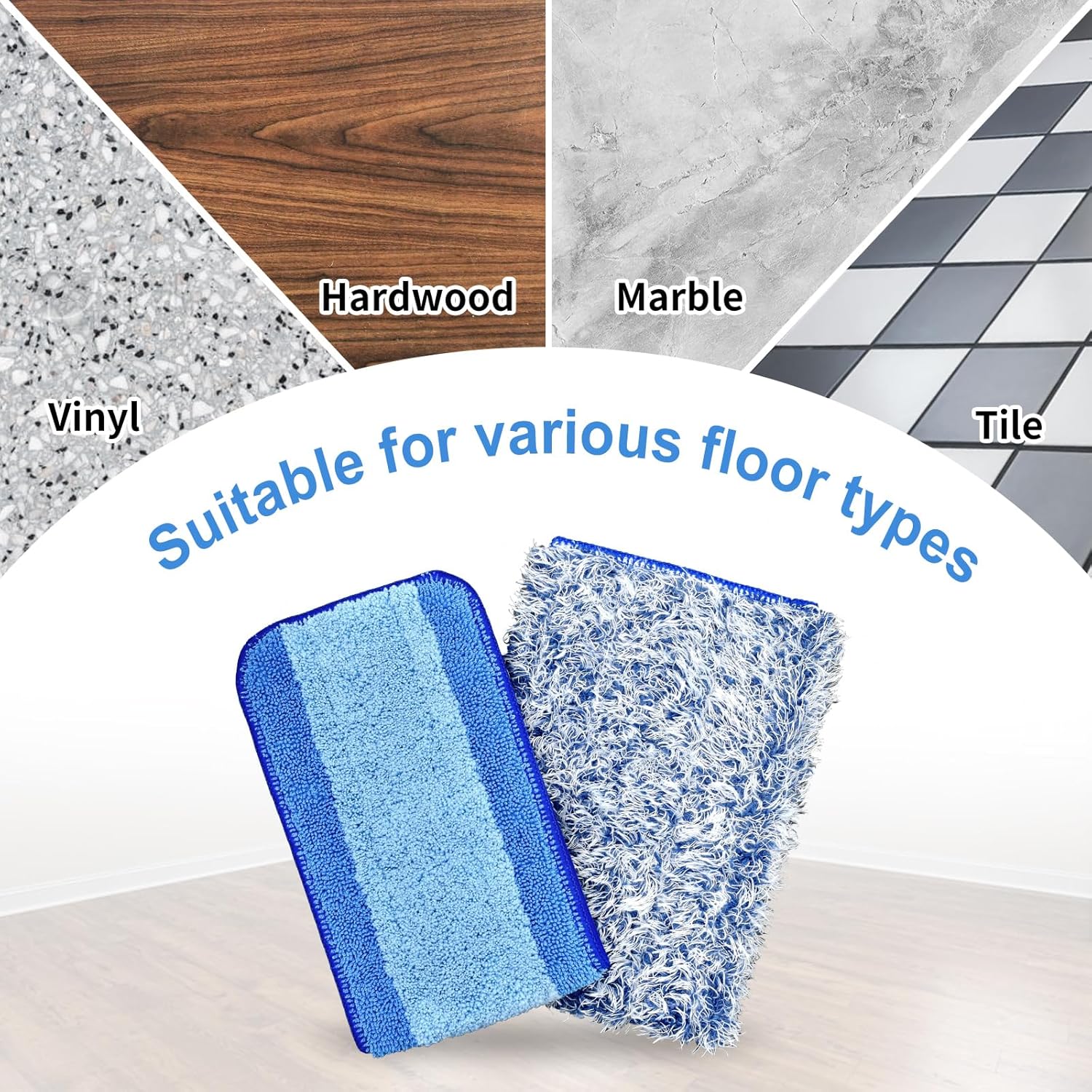 DLAIMI 4 Pack Microfiber Mop Pads for Bona Mop 1