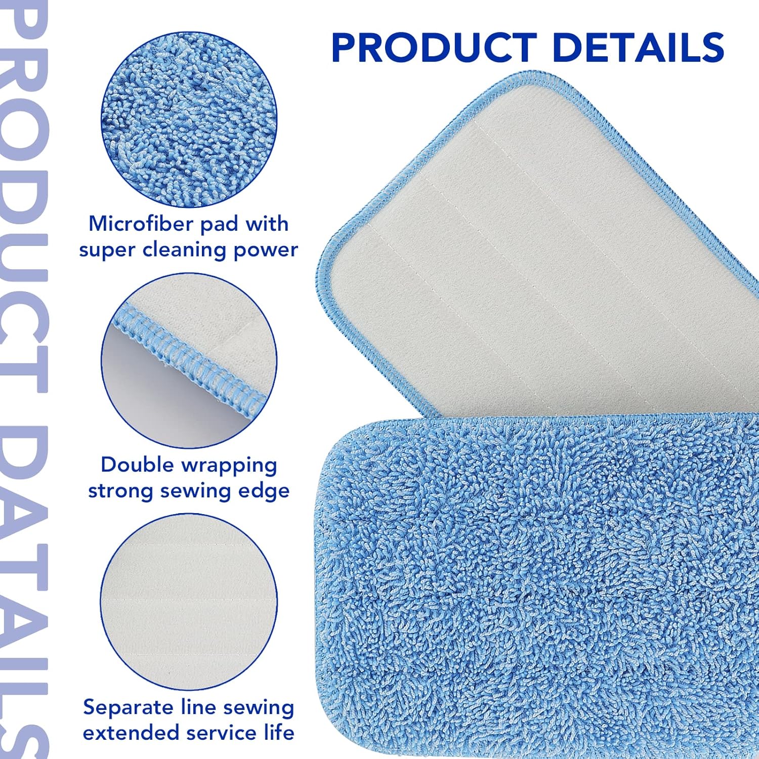 BeiLan Replacement Mop Pads for 17-18 Mops - 10 Pack Reusable