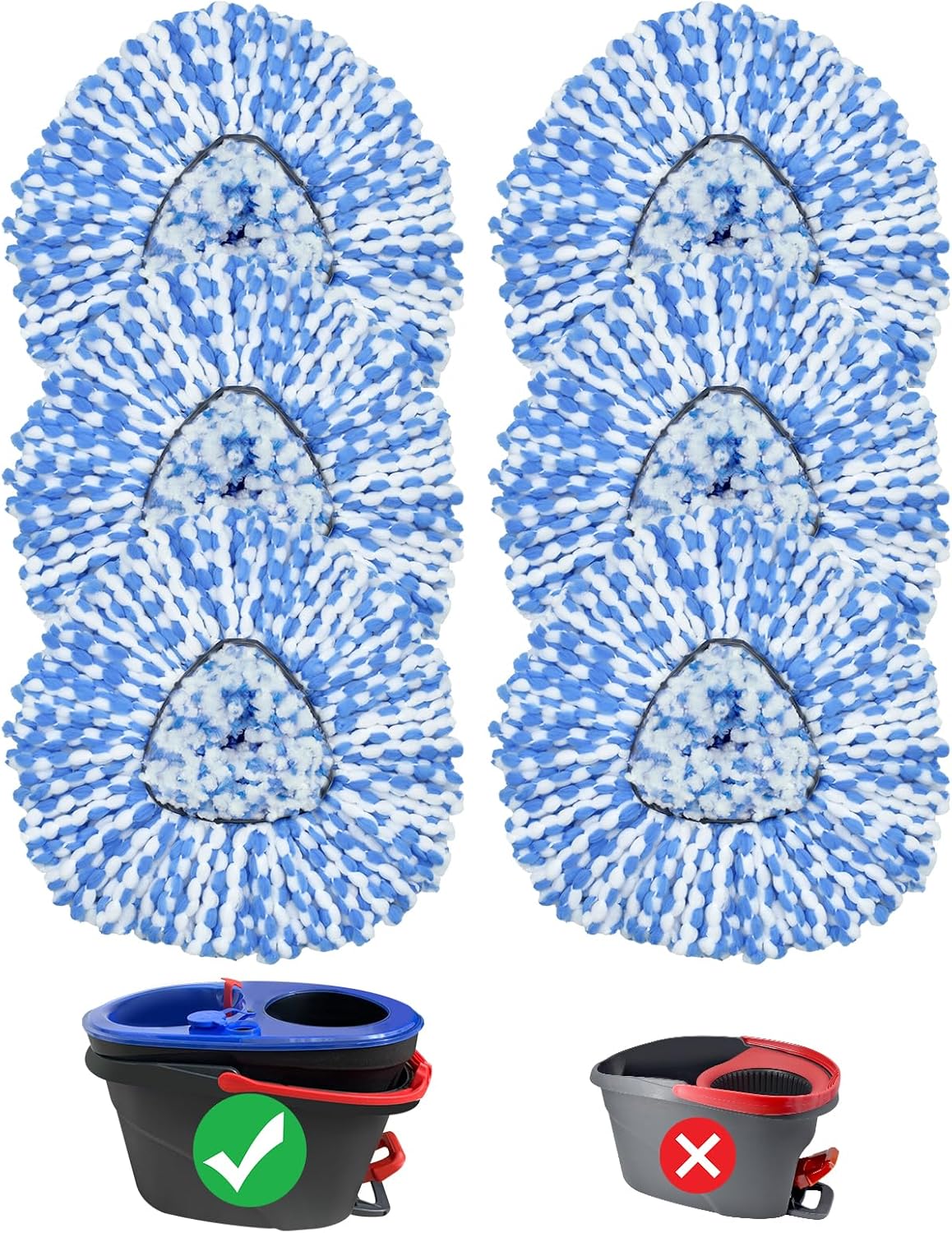 DLAIMI 6-Pack Spin Mop Replacement Heads 1