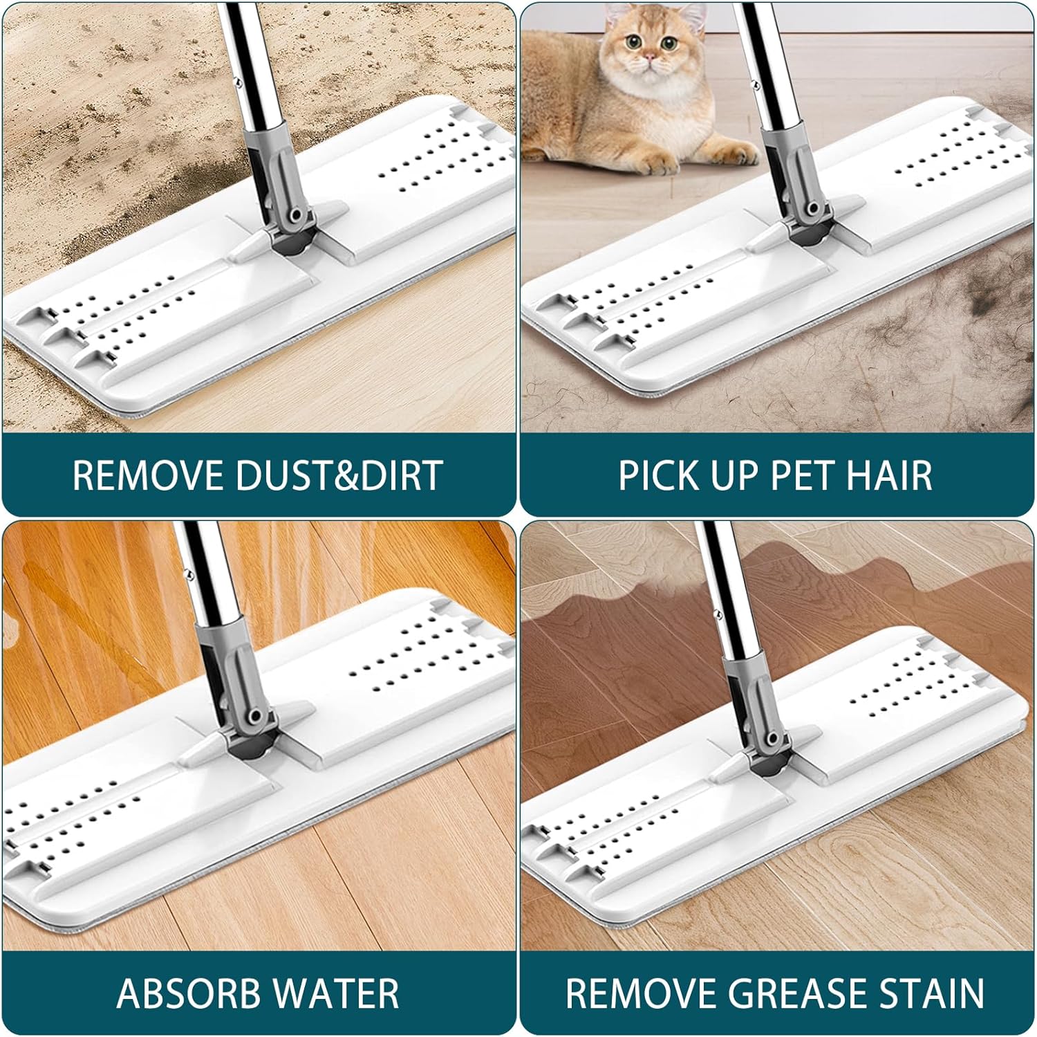 Yicotira 4 Pack Joymoop Mop Replacement Pads
