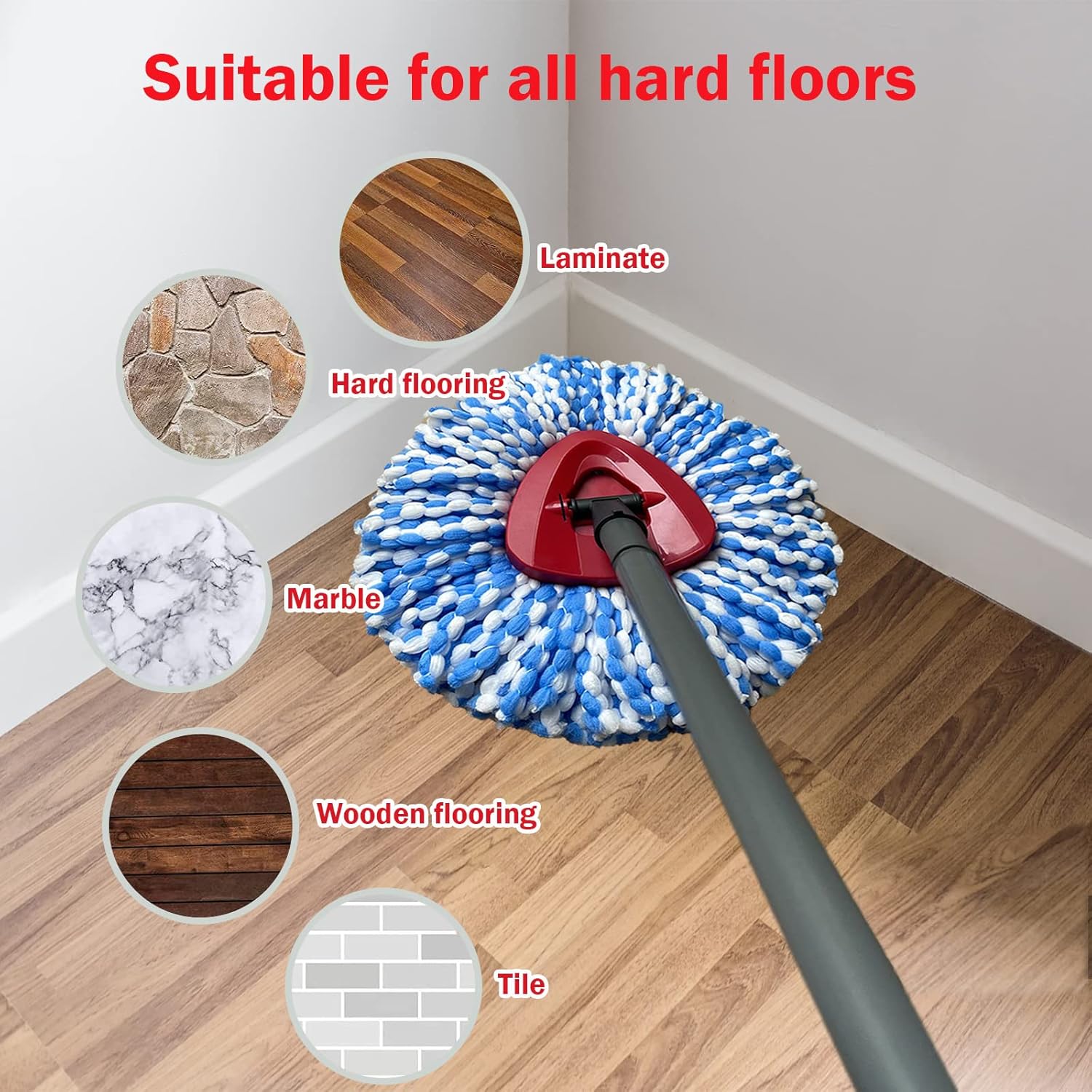 FOOKCIAN 4 Pack Mop Heads for RinseClean 2-Tank System 1