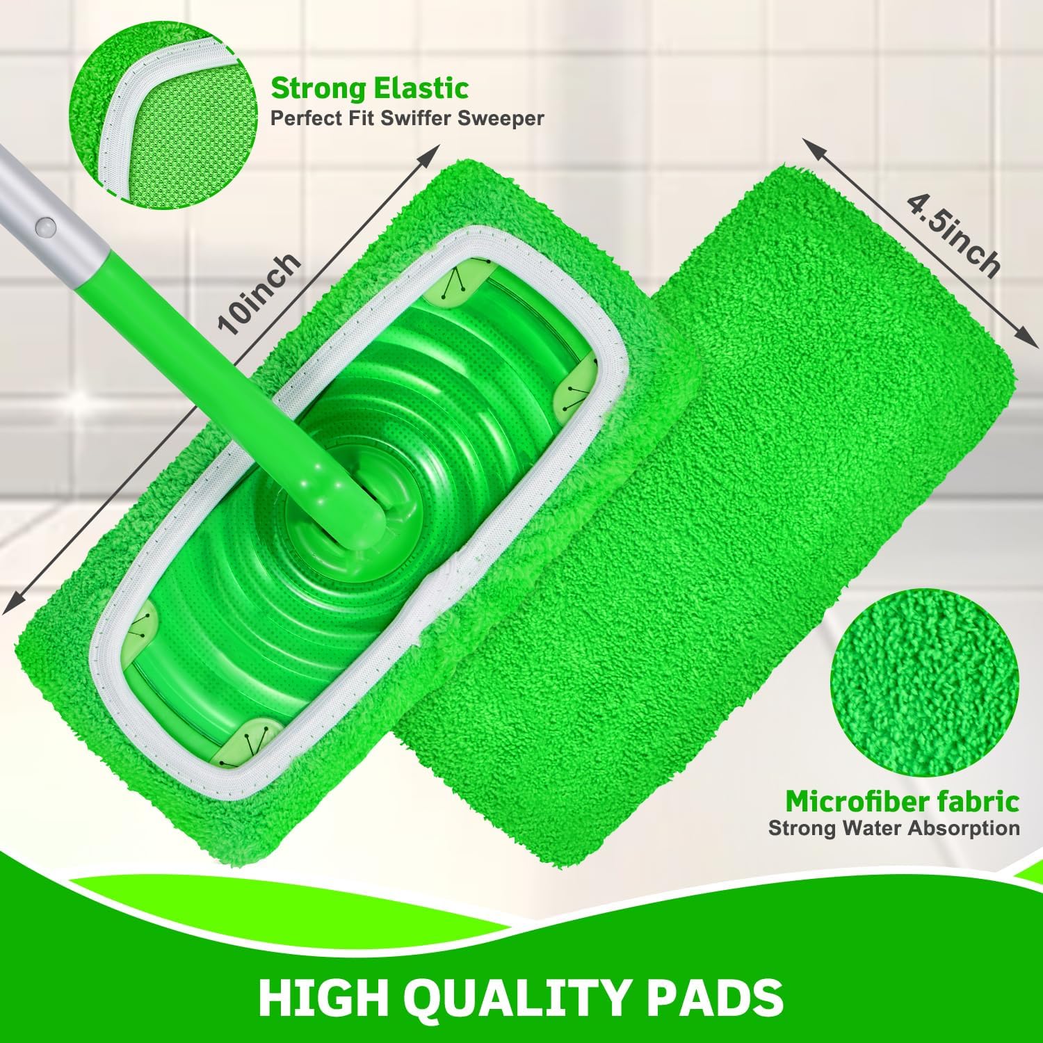 ZHAYAO Reusable Microfiber Mop Pads 3 Pack for Swiffer Sweeper