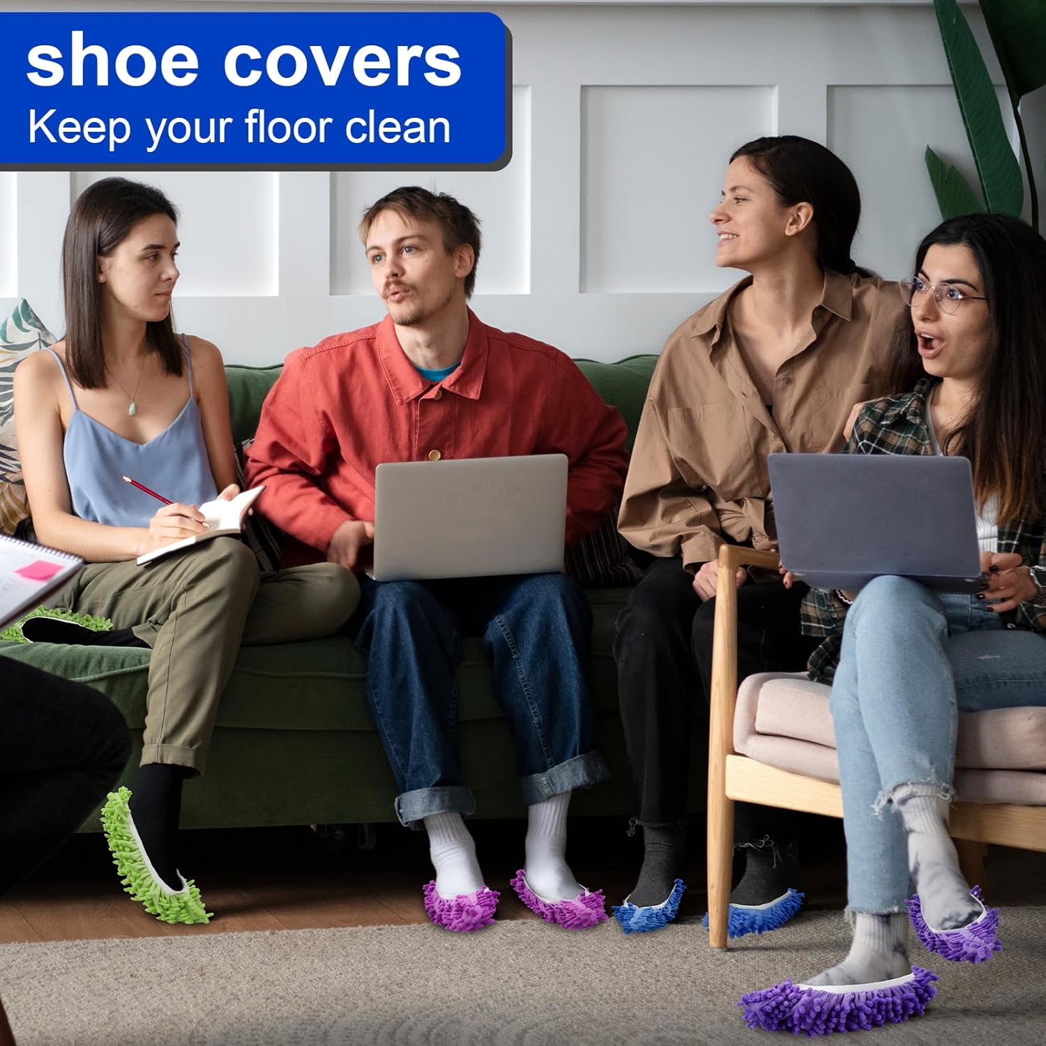 Cosywell 10 PCS Mopping Slippers for Floor Cleaning