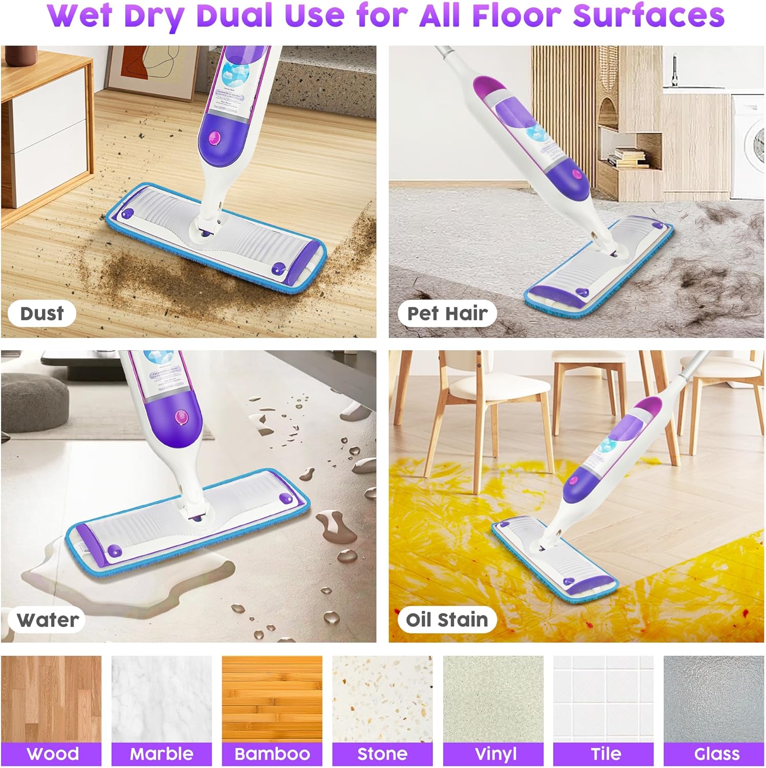 3 Pack Reusable Mop Pads for Swiffer PowerMop 1