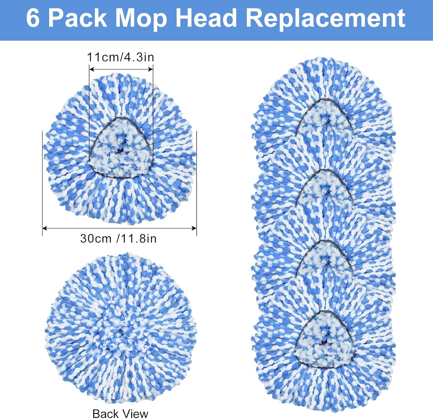 DLAIMI 6-Pack Spin Mop Replacement Heads 1