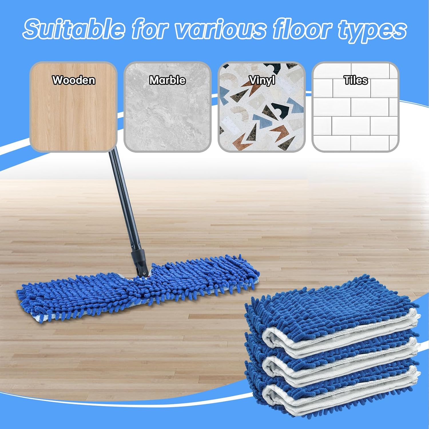 4 Pack Mop Heads for O-cedar Dual-Action Flip Mop