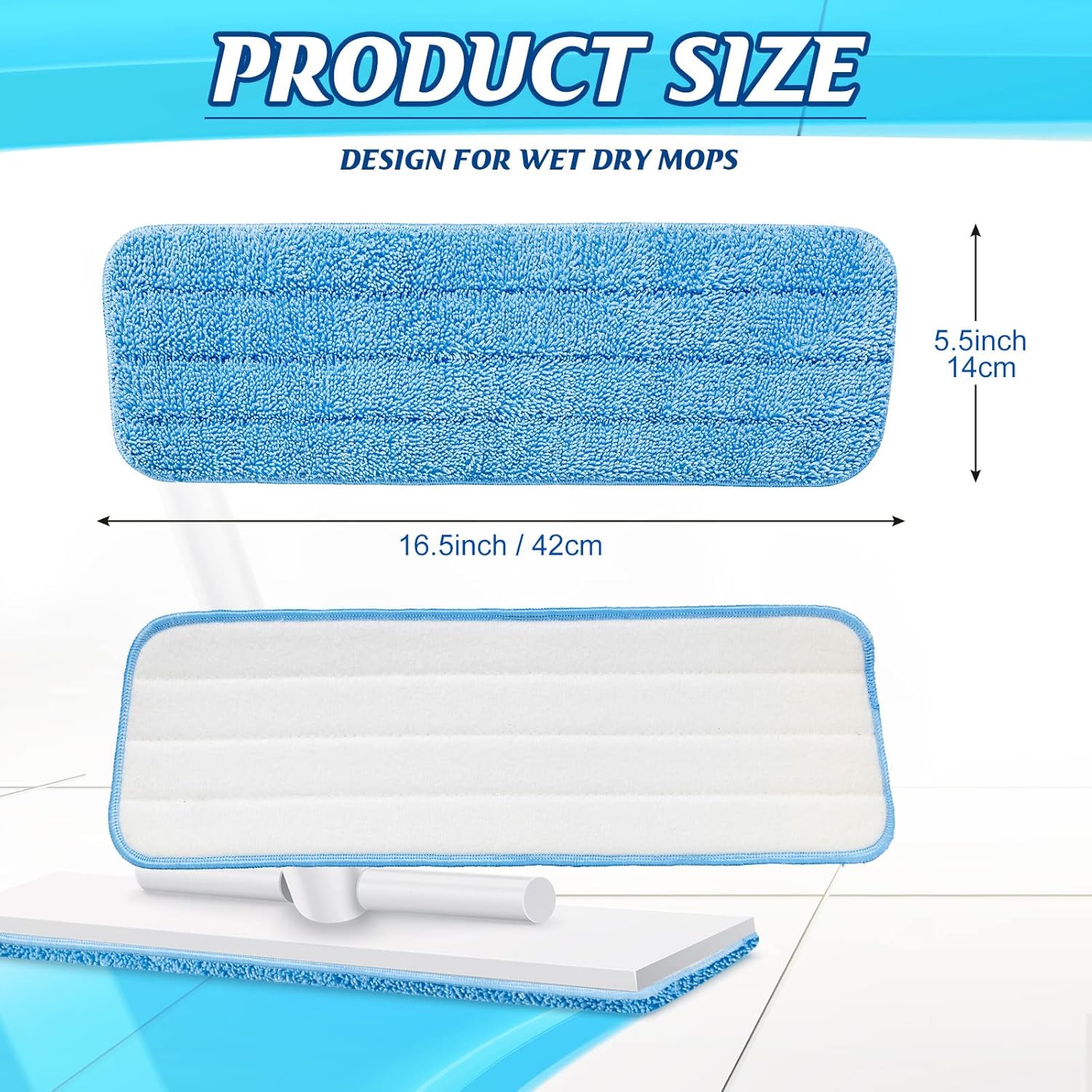 40-Pack Microfiber Mop Pads Reusable Cleaning Heads
