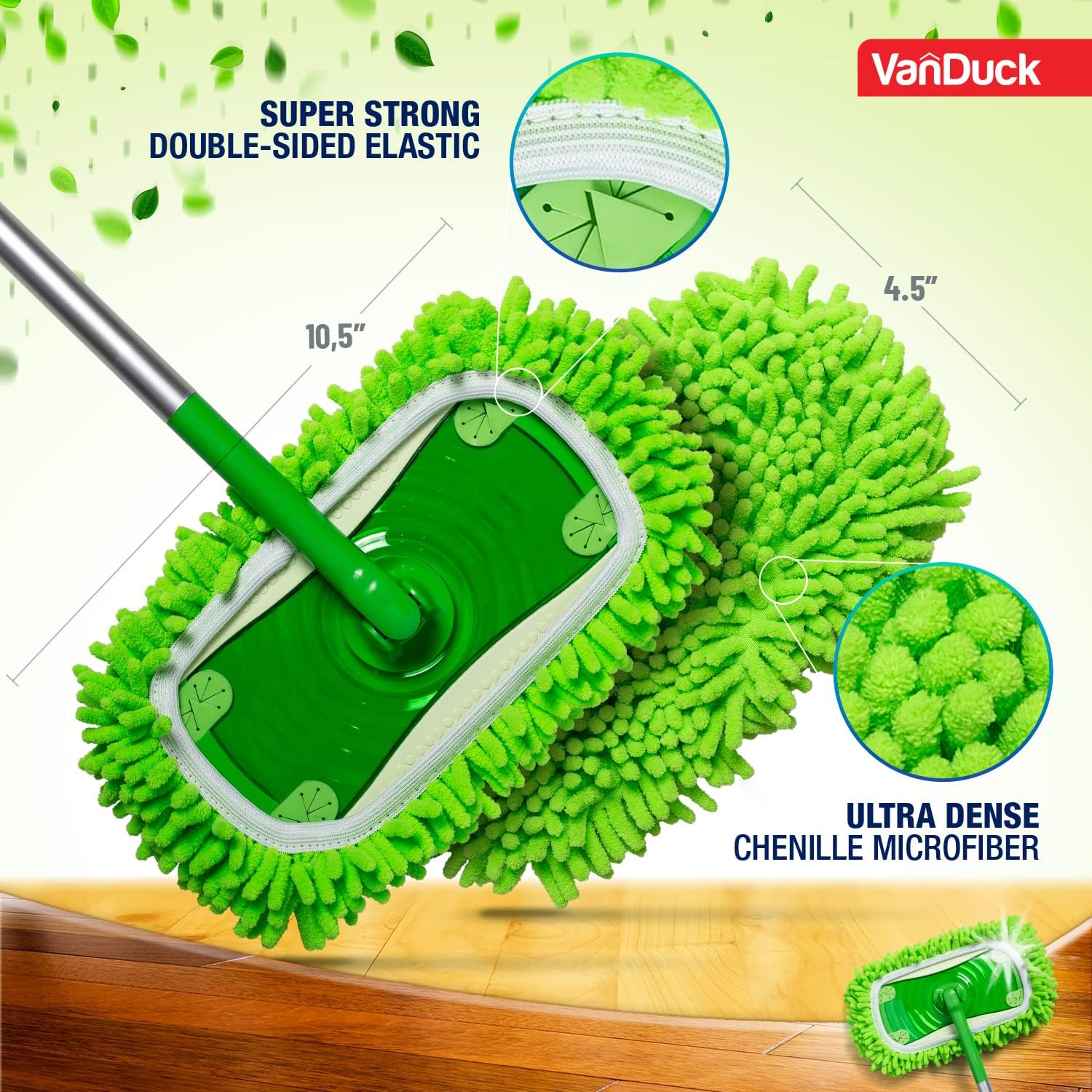 VanDuck Dust Mop Refill 2 Pack - Pet Floor Cleaning