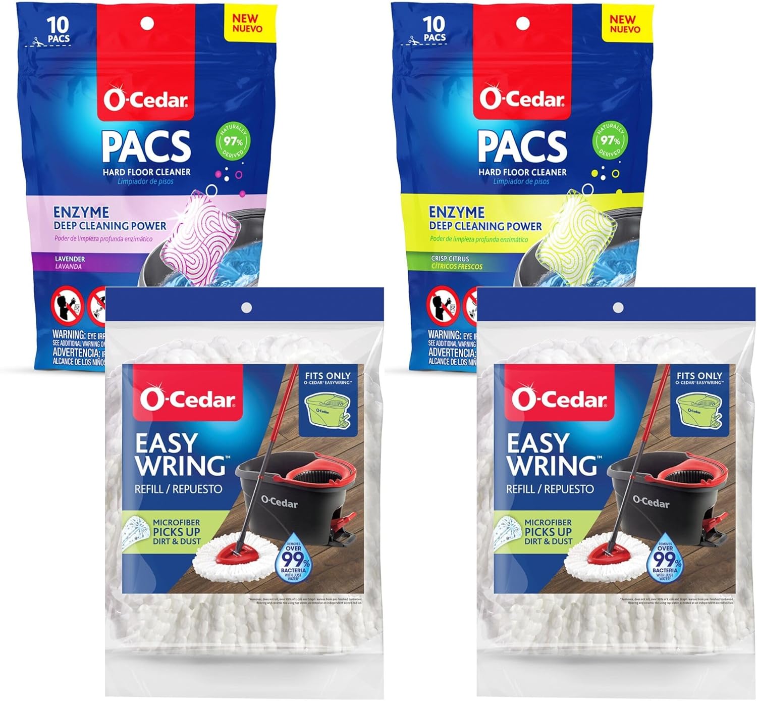 O-Cedar 2 Easywring Refills 1 Citrus 1 Lavender PACS Variety Pack