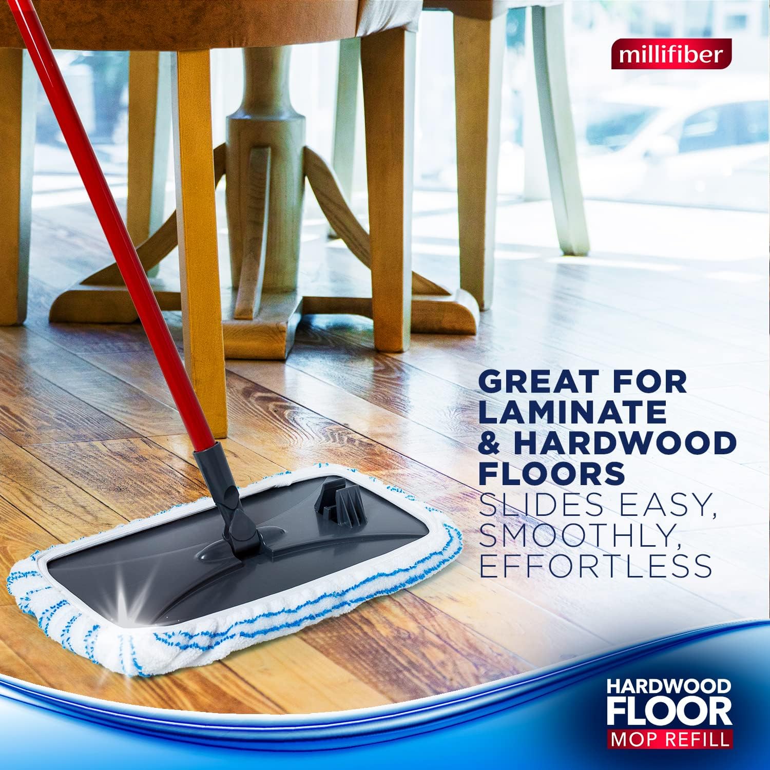 Millifiber Microfiber Mop Refills 15x8 Inches 3-Pack