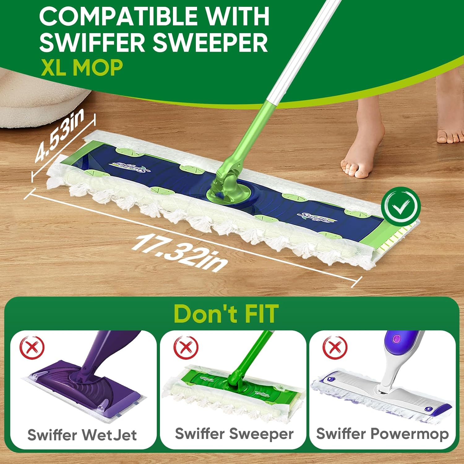 XL Heavy Duty Dry Sweeping Cloths for Swiffer Mop
