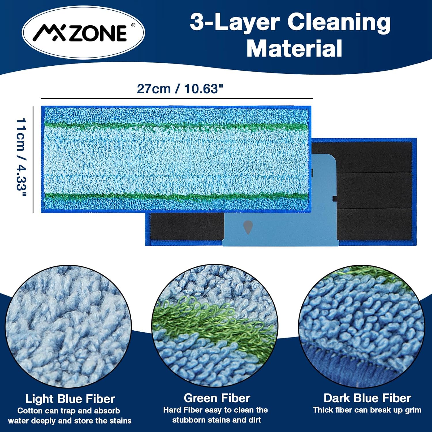 MXZONE Upgraded M6 Wet Mopping Pads 8 Pack 1
