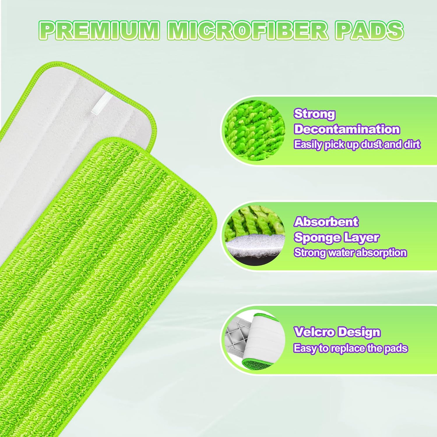 8 Pack Reusable Mop Pads for Swiffer PowerMop