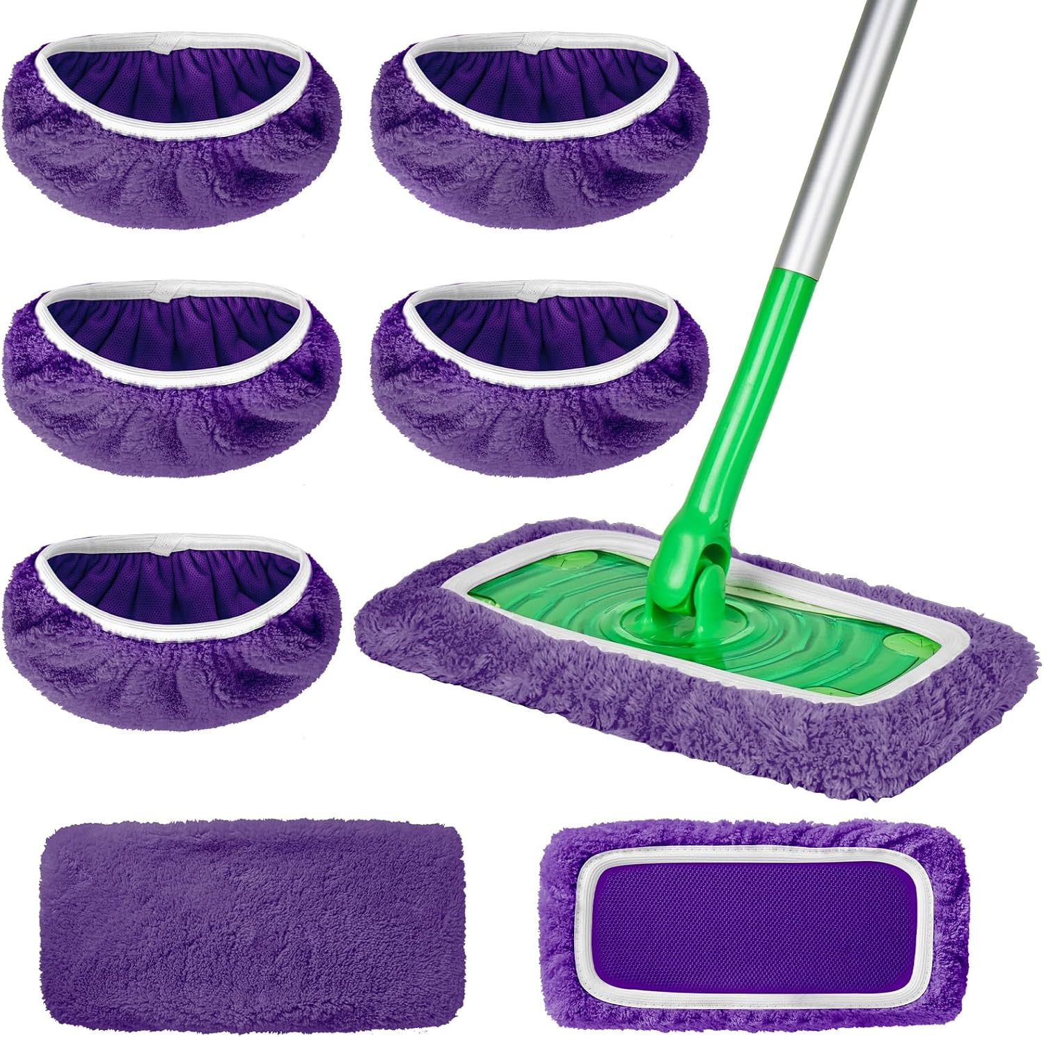 AmaVins 5 Pack Reusable Microfiber Mop Pads for Swiffer Sweeper