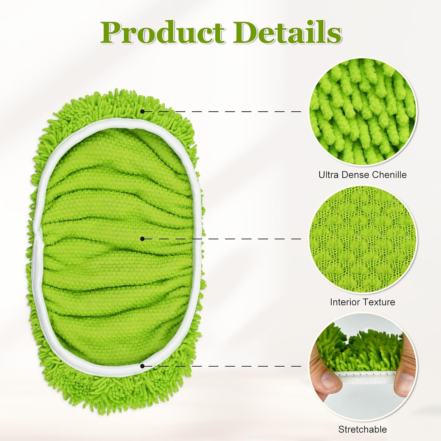 DLAIMI XL Mop Pads for Swiffer XL 4 Pack Reusable Microfiber