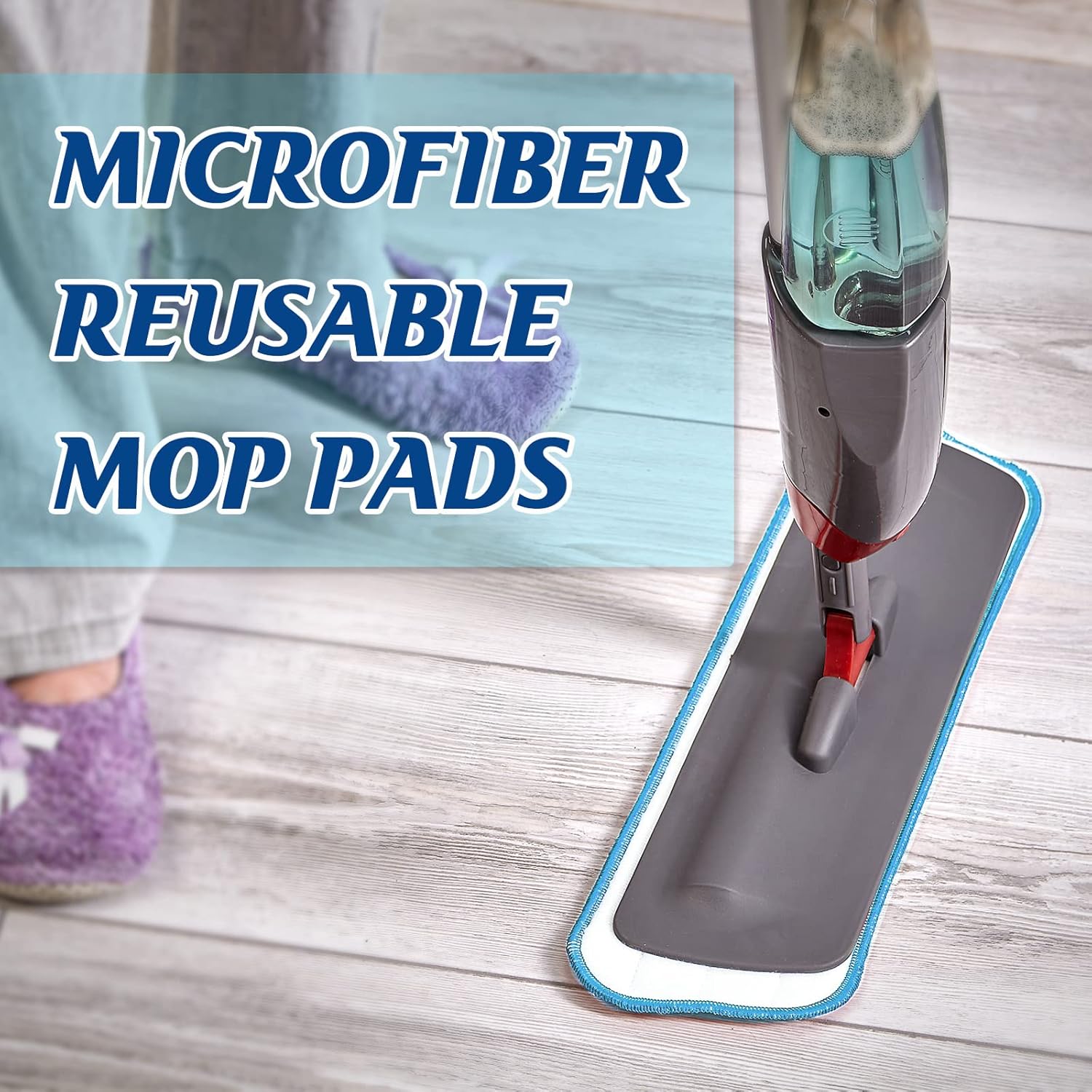 40-Pack Microfiber Mop Pads Reusable Cleaning Heads