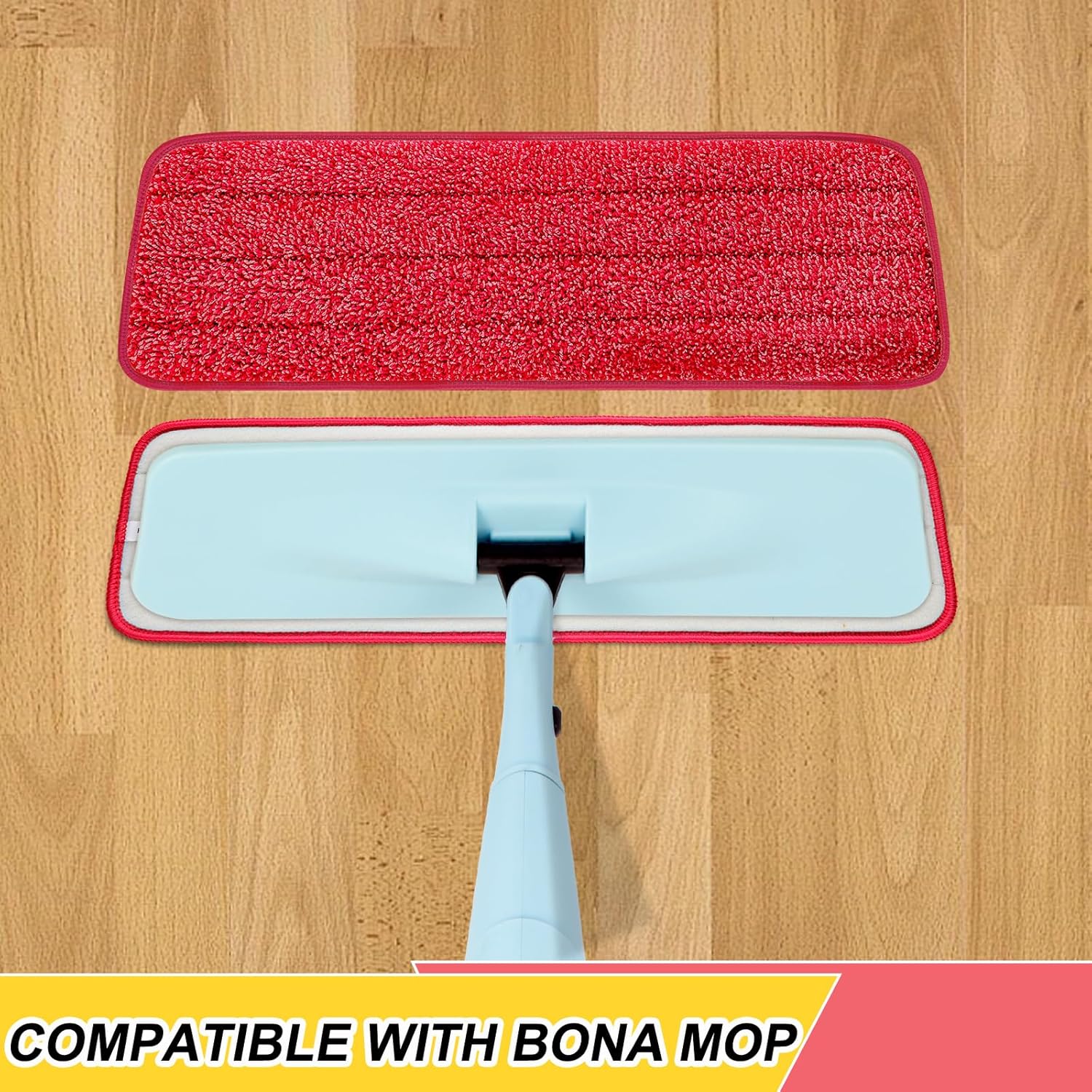 ZIYUNBIXI 165 Inch Reusable Microfiber Mop Pads 6 Pack