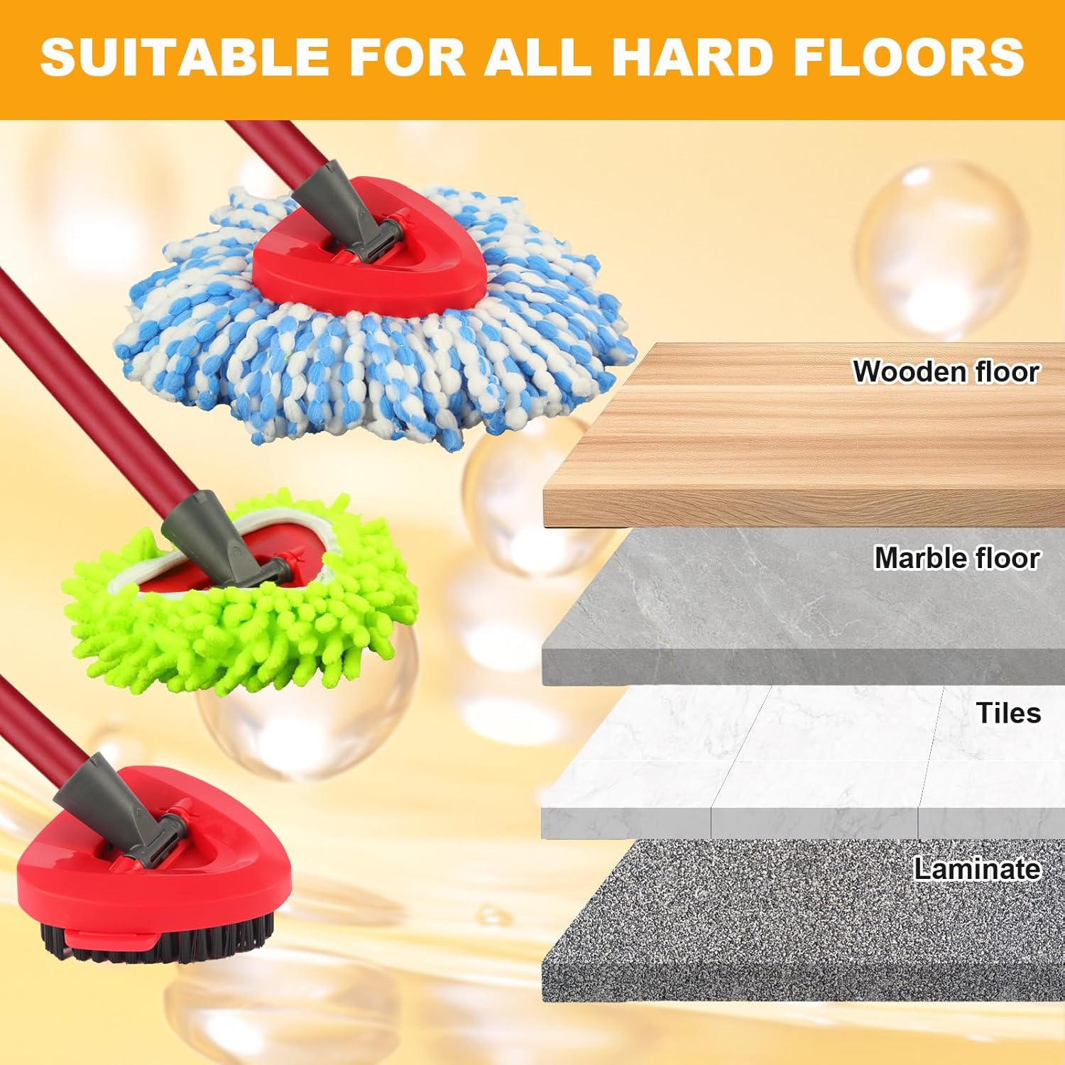 YZJAJZY Mop Heads Replacement for 2-Tank Spin Mop System