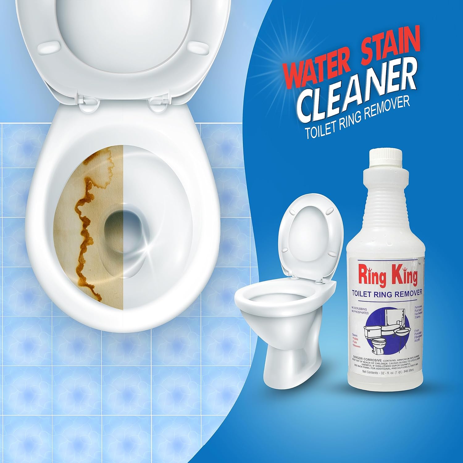 Ring King Toilet Bowl Cleaner Liquid 32oz Fast Acting