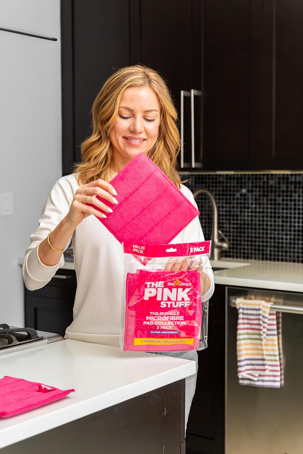 Stardrops The Pink Stuff 3 Pack Miracle Microfiber Mop Pads