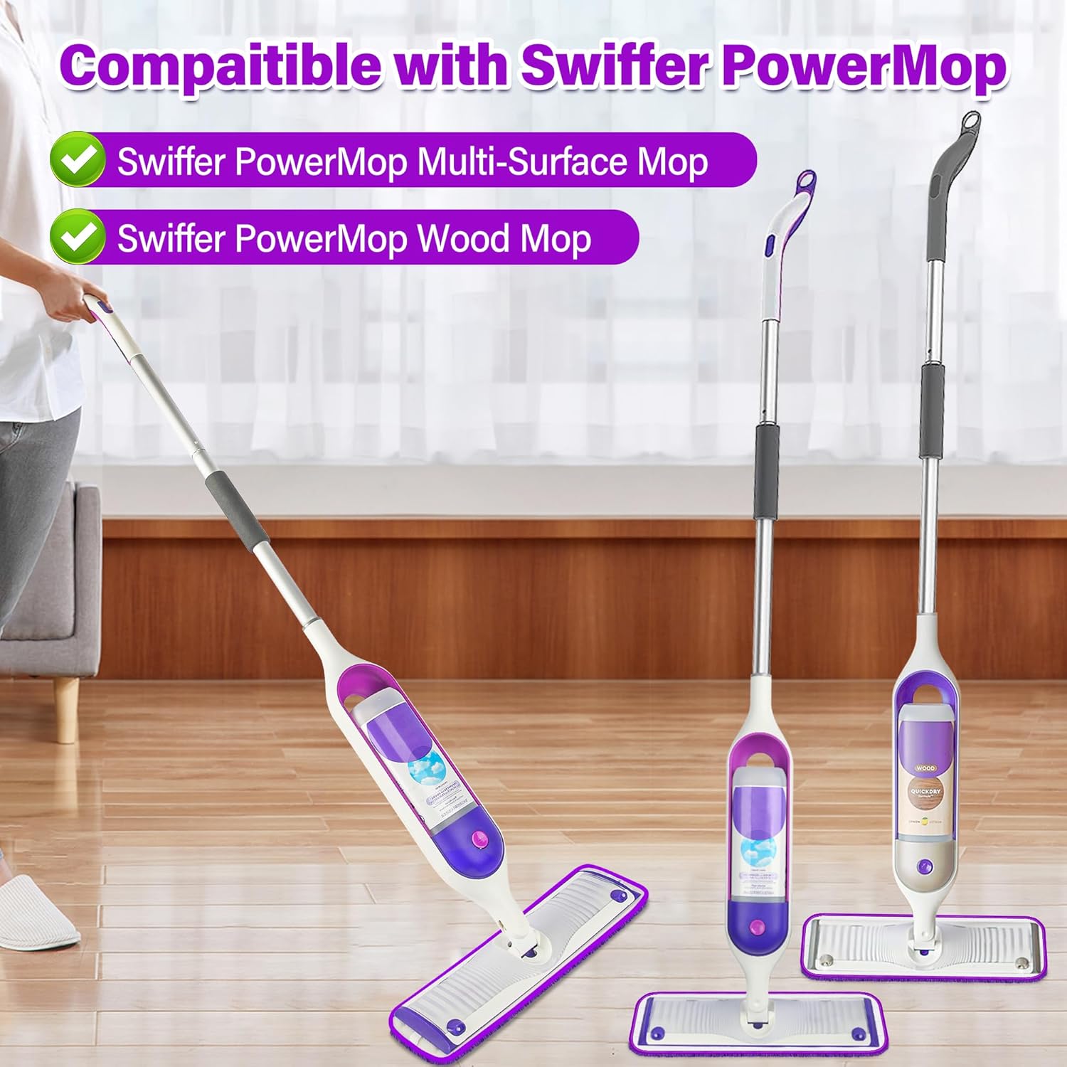 FORSPEEDER 6 Pack Reusable Mop Pads for Swiffer PowerMop 1