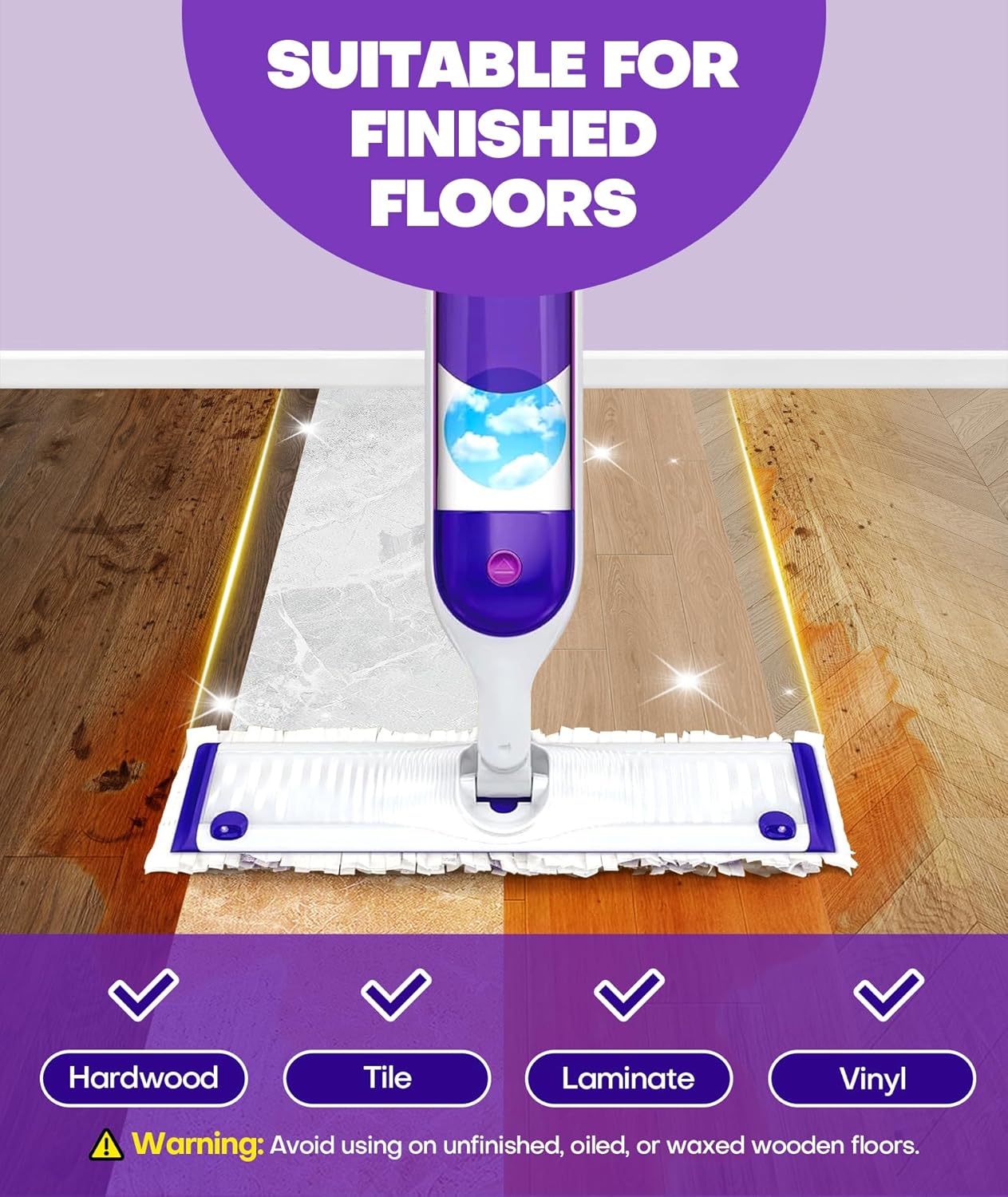 Domudy 5X Cleaning Power Mop Refills for Swiffer
