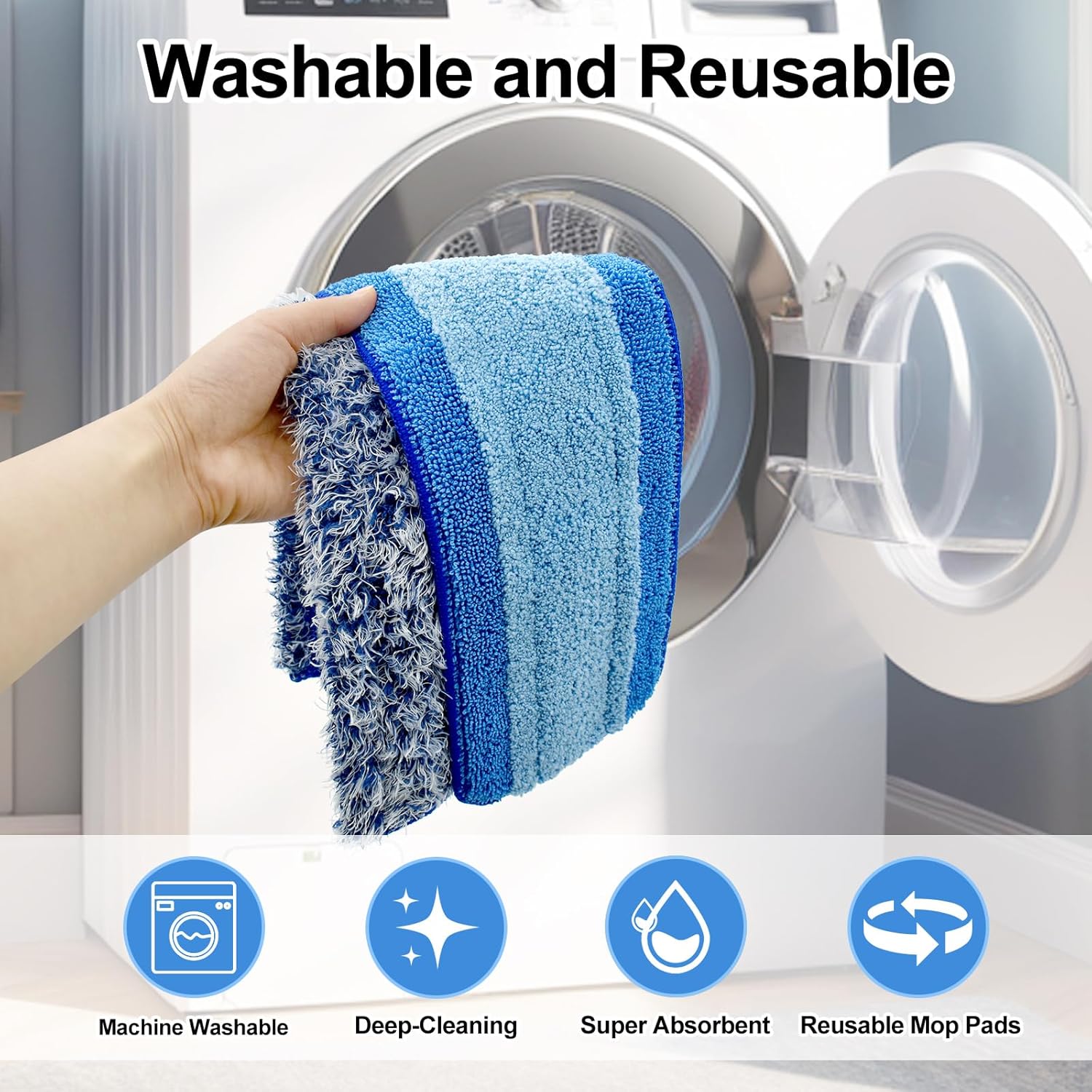 DLAIMI 4 Pack Microfiber Mop Pads for Bona Mop 1