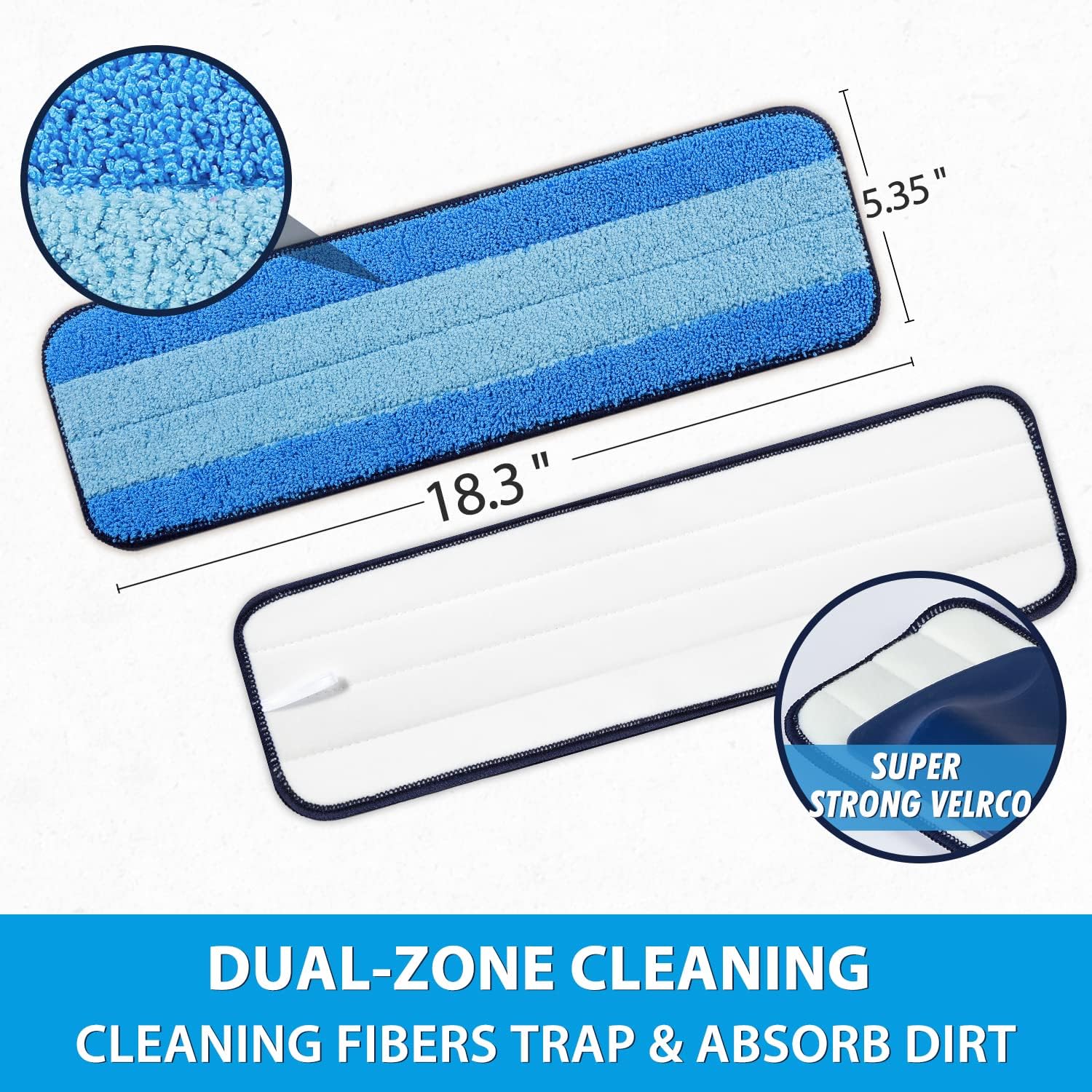 3 Pack Microfiber Mop Pads for Bona Mop Reusable No Residue