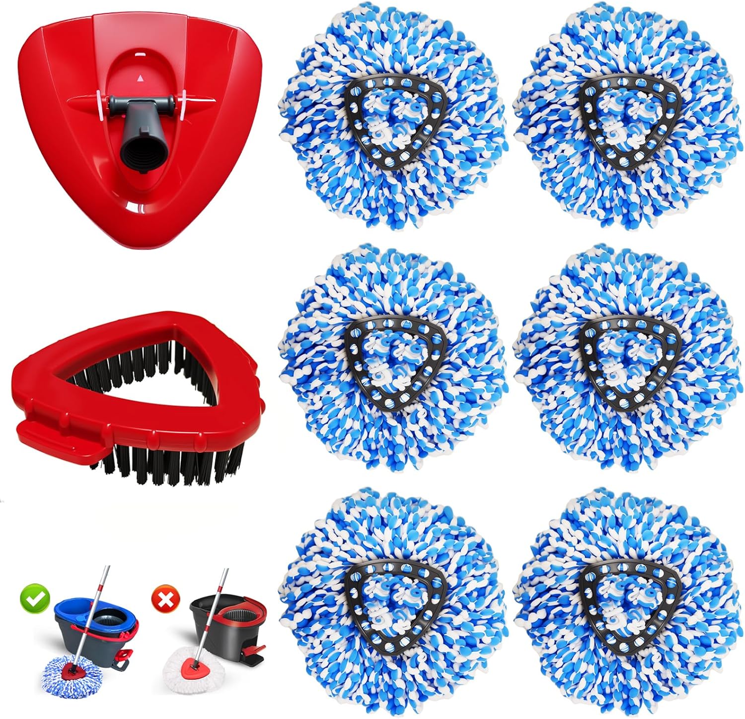 Pkulater O Cedar 8-Pack Spin Mop Replacement Heads