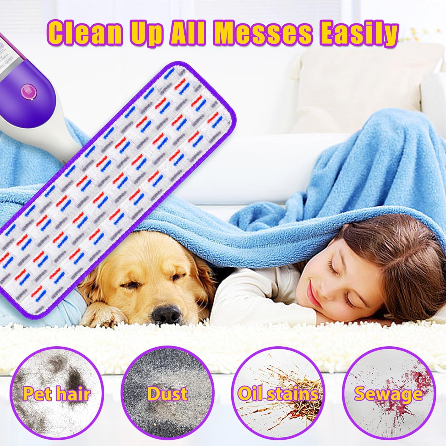 8 Pack Reusable Mop Pads for Swiffer PowerMop 1
