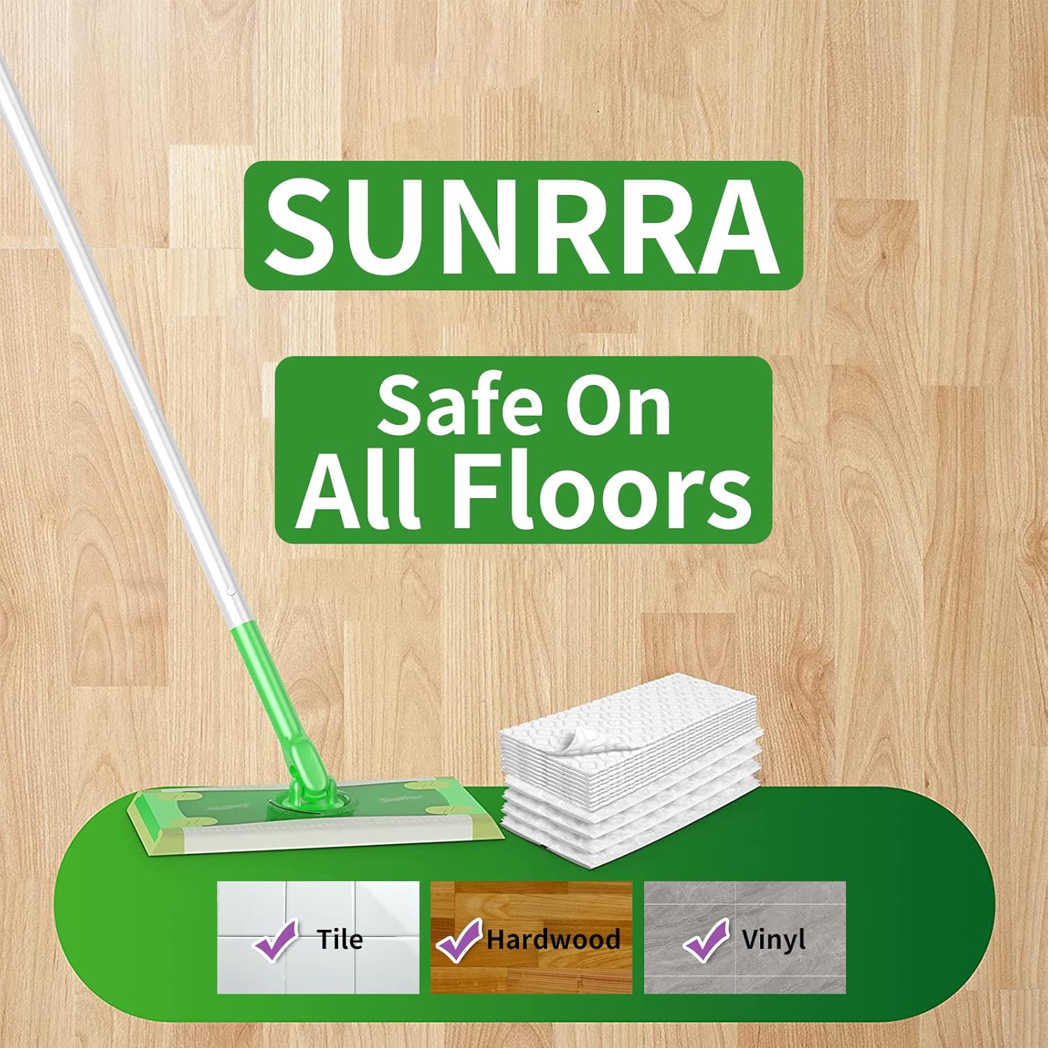 SUNRRA 200 Count Thickeded Dry Sweeping Cloths for Swiffer Mop and Sweeper
