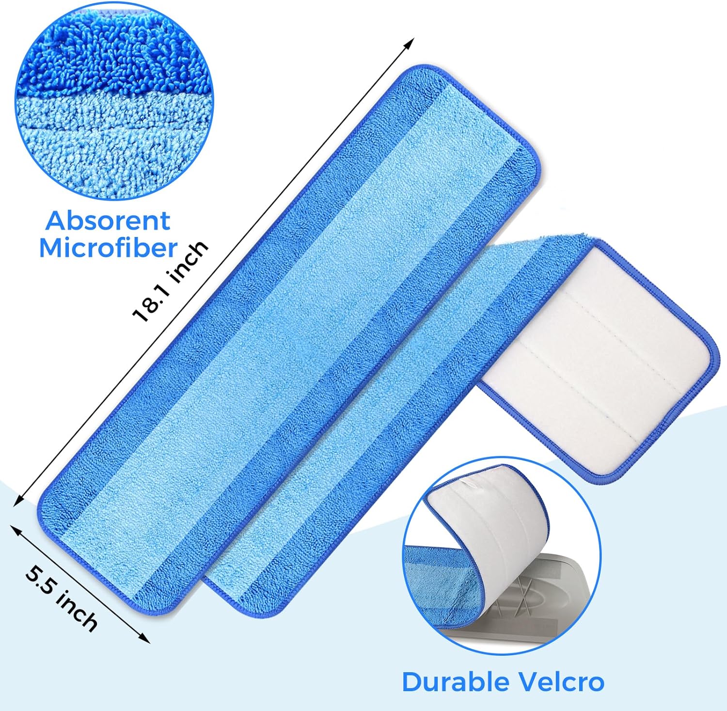4-Pack Microfiber Mop Pads for Bona Mops Washable and Reusable