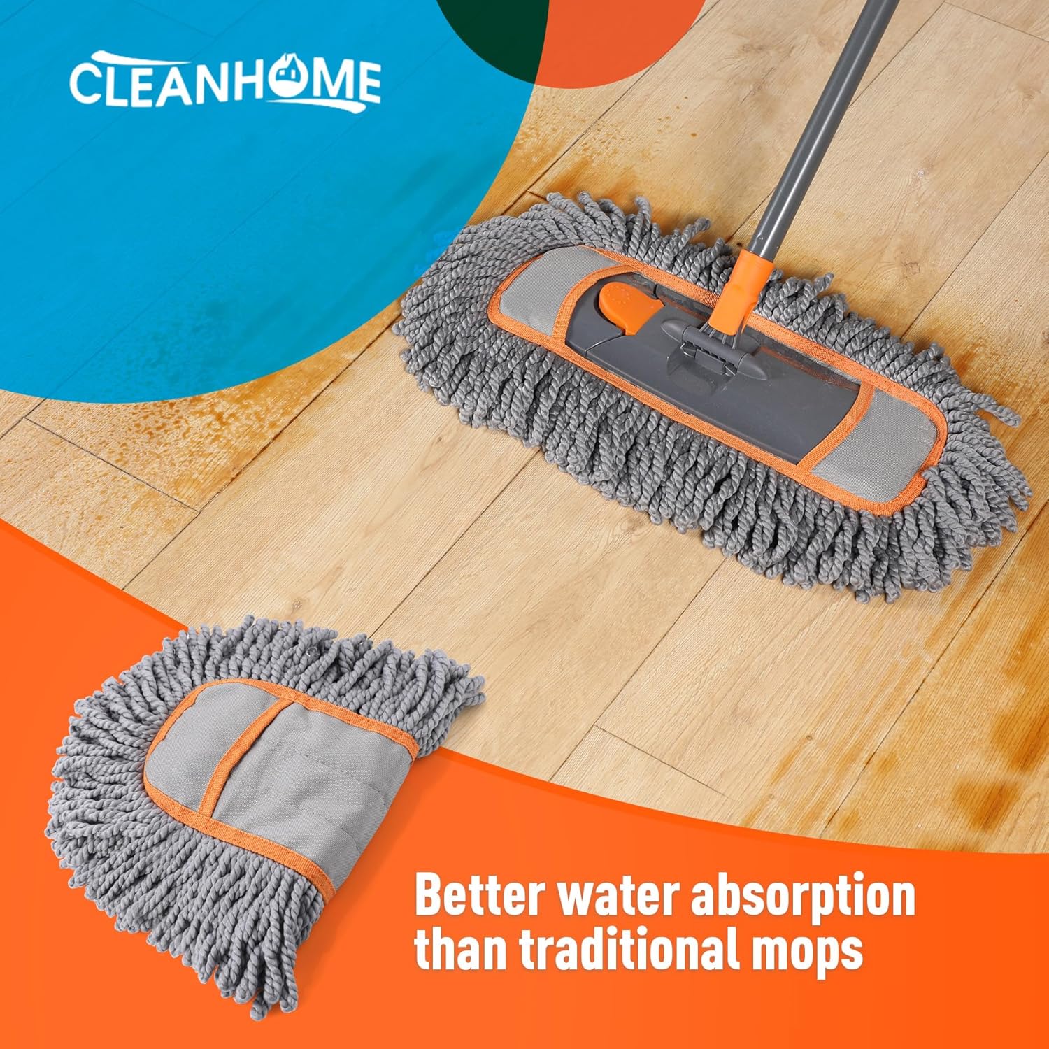 CLEANHOME Microfiber Mop Replacement Pads 3 Packs for Hardwood Tile Floors