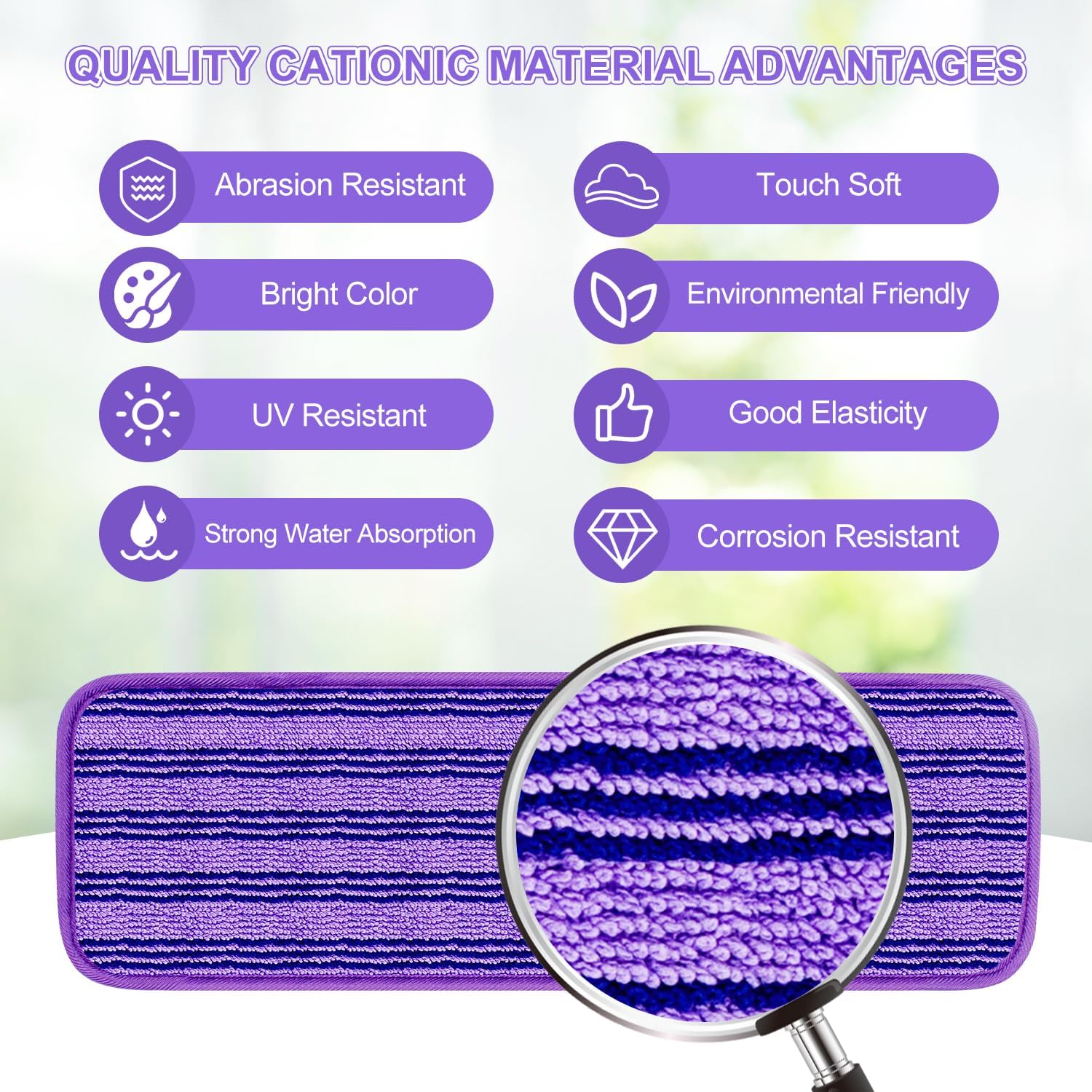4 Pack Reusable Swiffer PowerMop Pads with Cationic Material 1