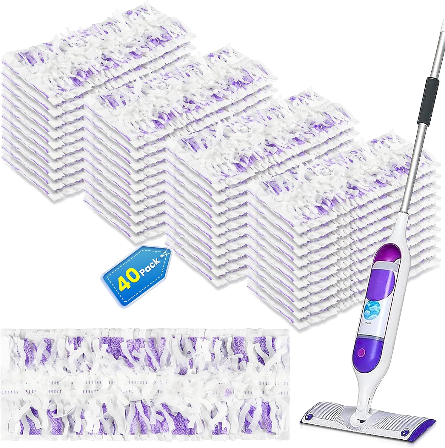 Bisenkud 40 Count Power Mop Pad Refills