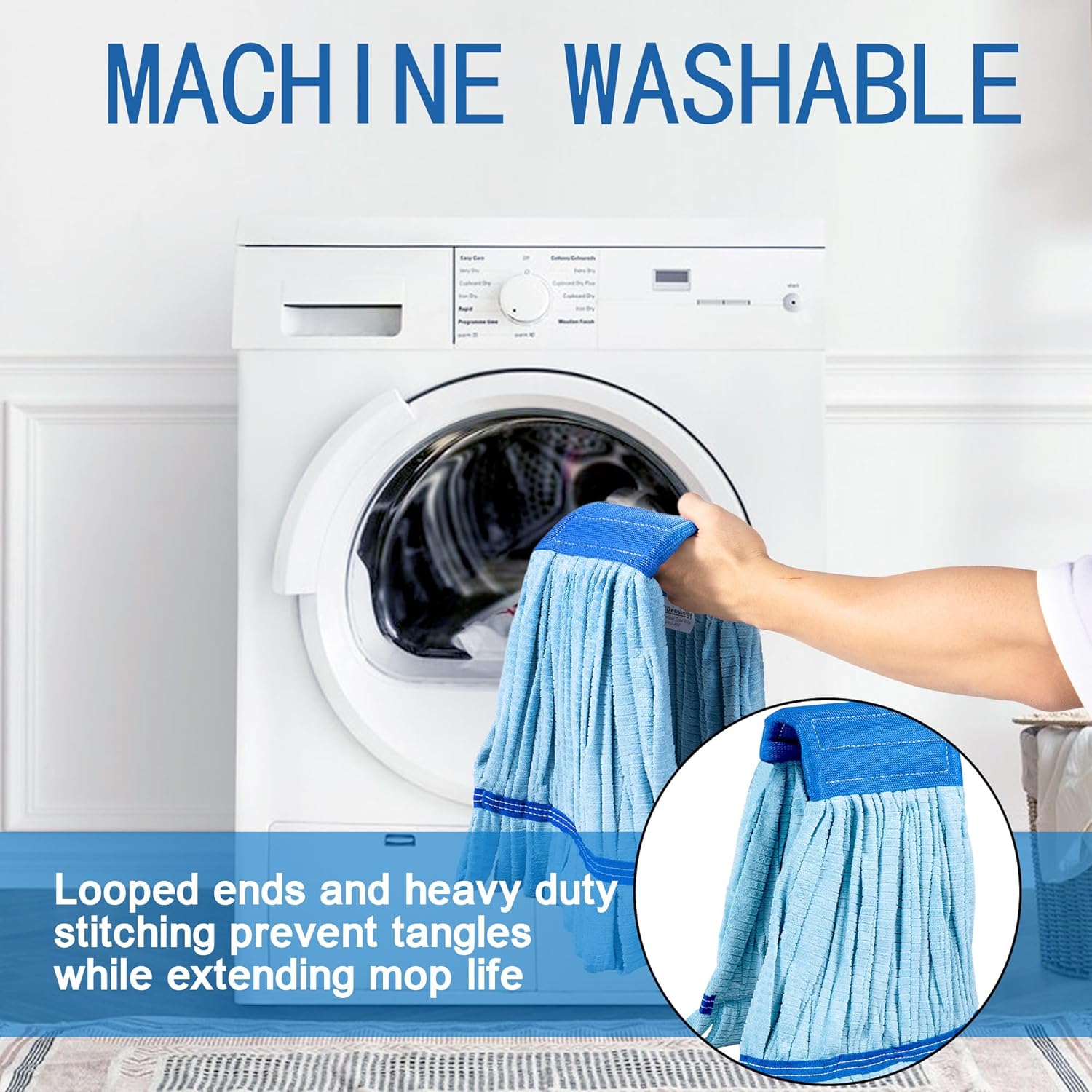4 Pack Heavy Duty Microfiber Mop Refill - Extra Absorbent Durable