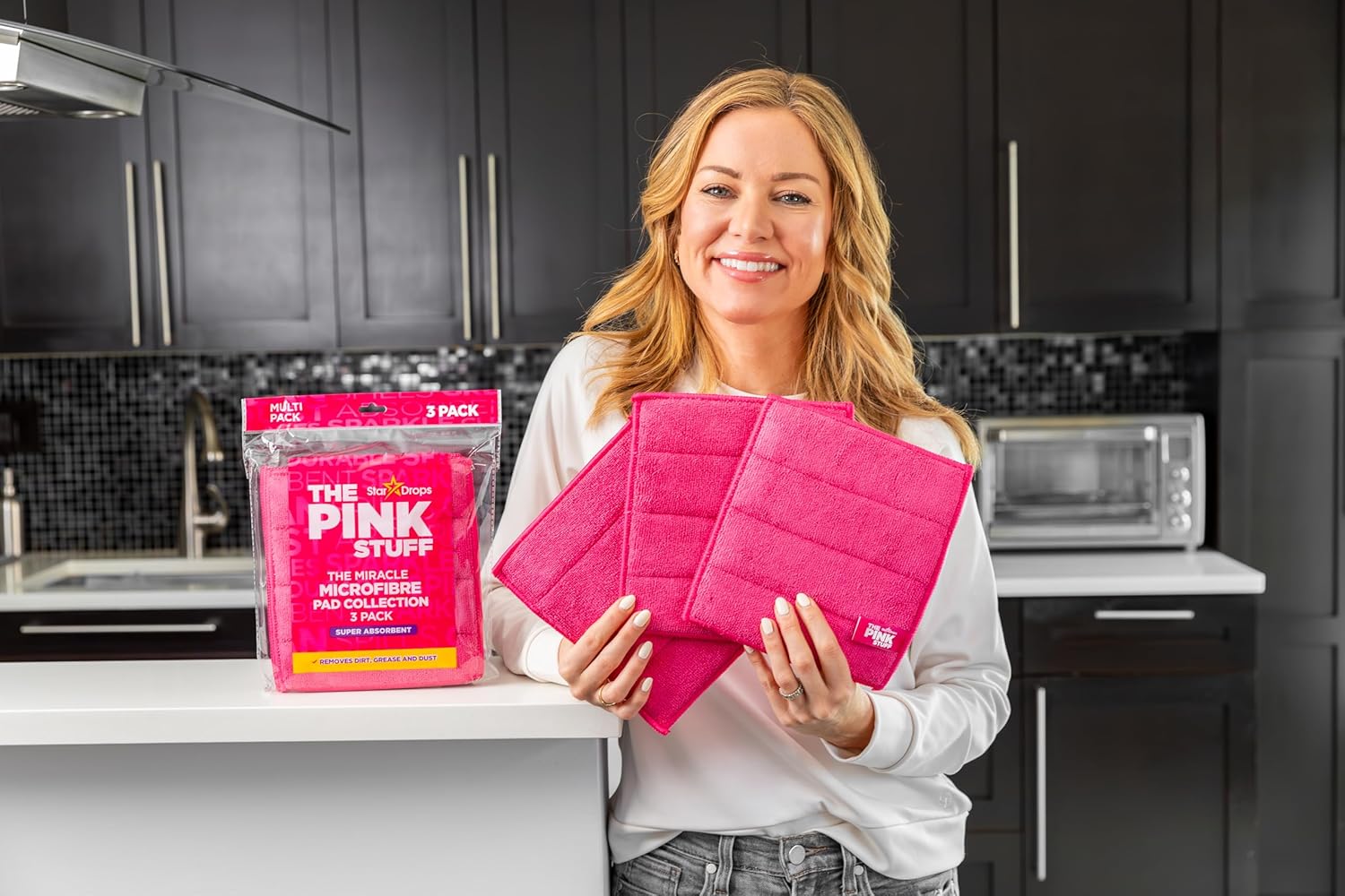 Stardrops The Pink Stuff 3 Pack Miracle Microfiber Mop Pads