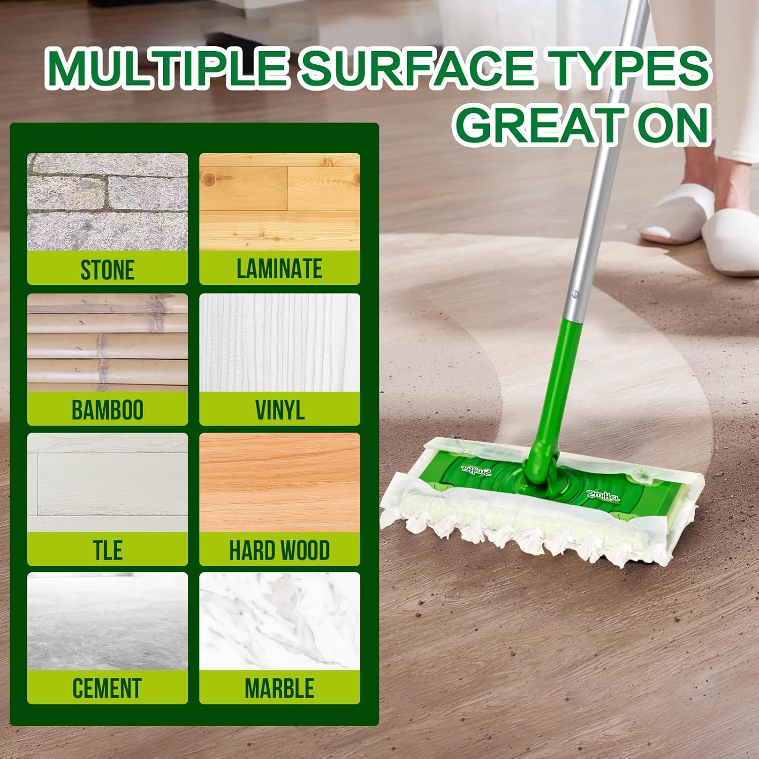 YHOVID Heavy Duty Dry Mop Pads for Swiffer 30 Count Replacement