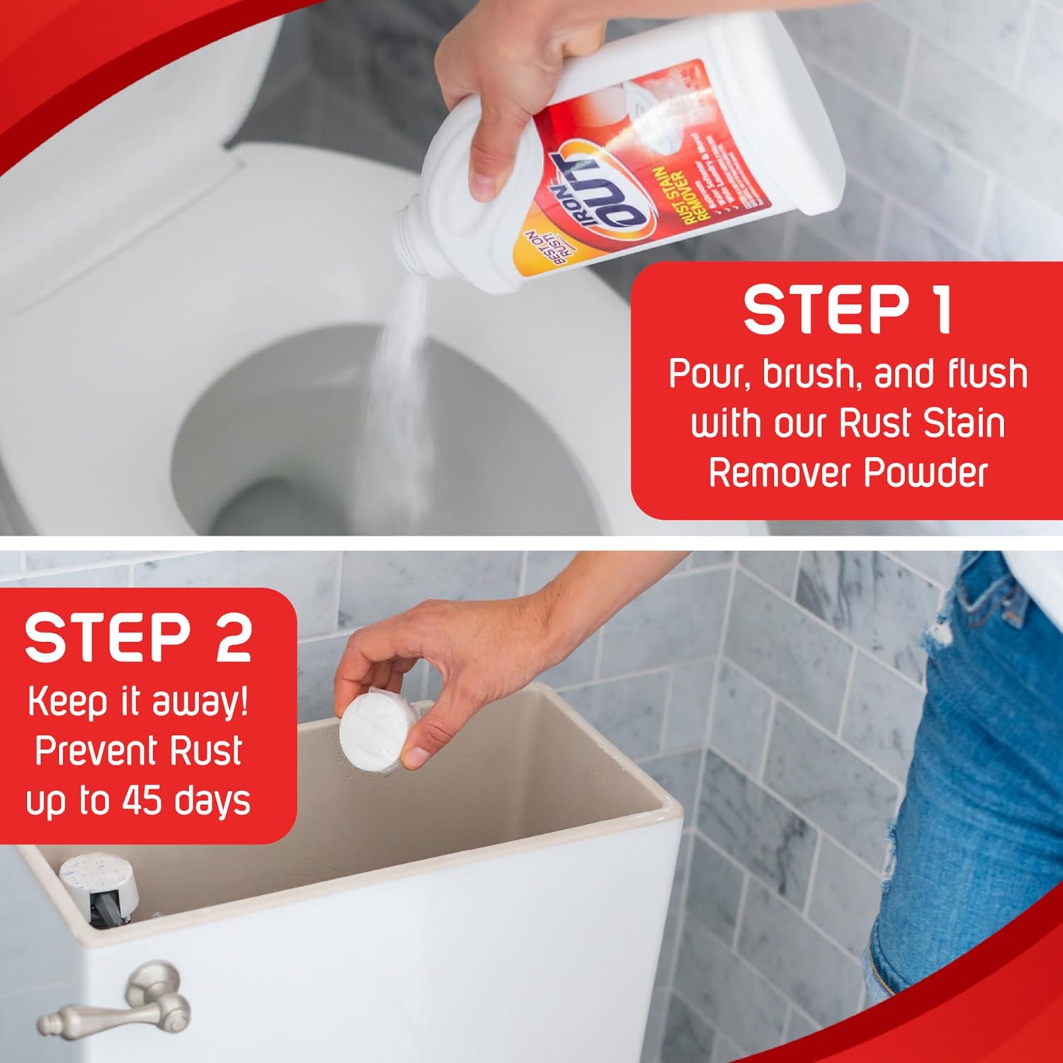IRON OUT Automatic Toilet Bowl Cleaner Tablets 45 Days Rust Free