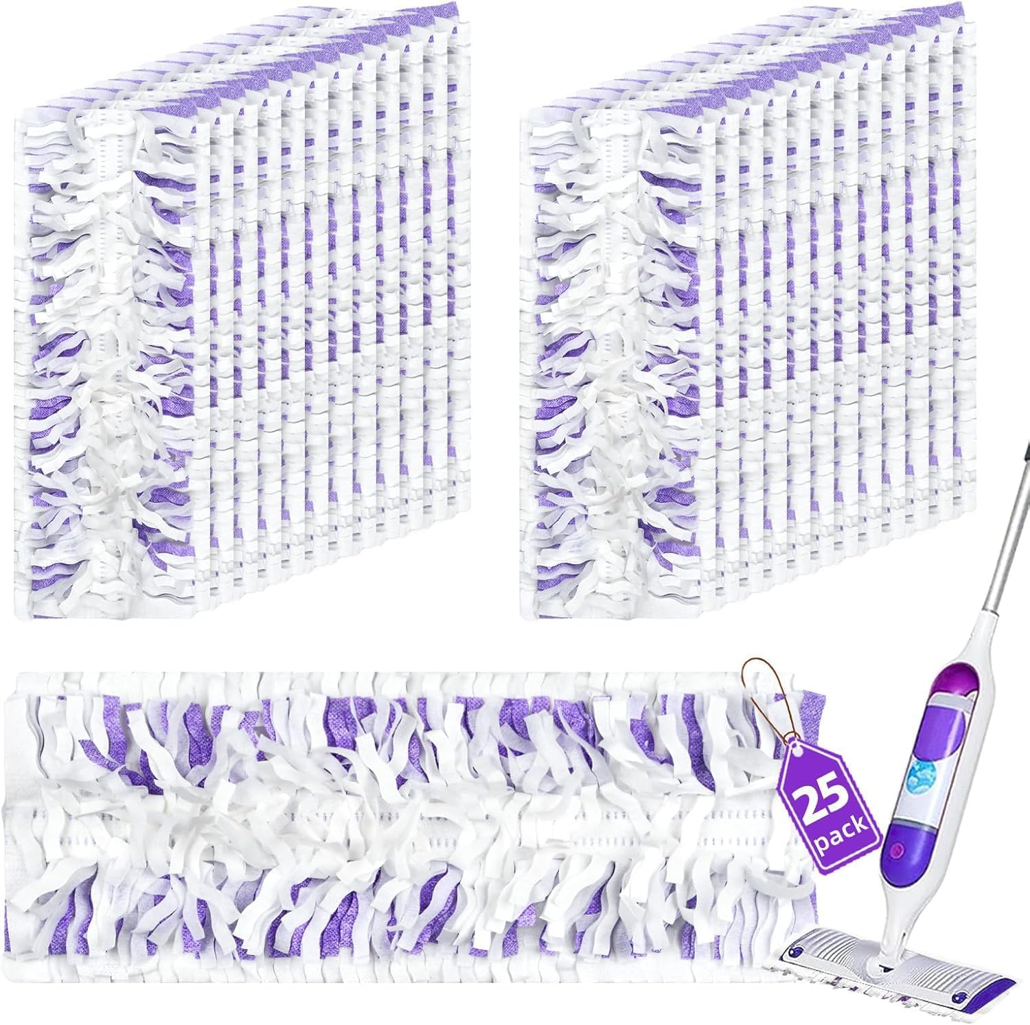 DrFlito 25 Pack Power Mop Pad Refills Unscented