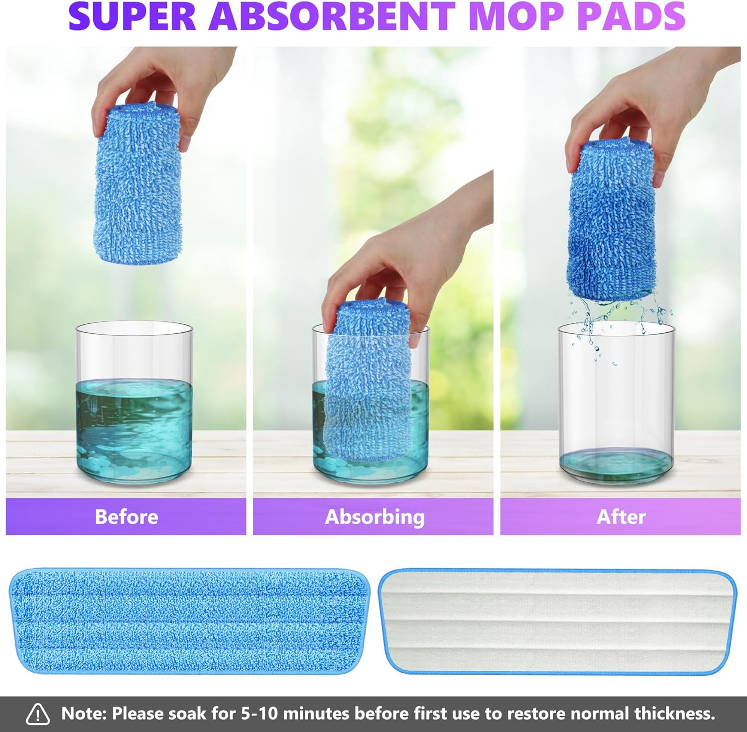 ILAVCOOL 6 Pack Reusable Mop Pads for Swiffer PowerMop