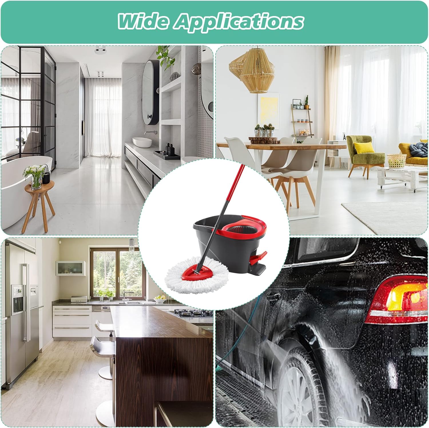 10PCS Spin Mop Replacement Heads 100 Microfiber