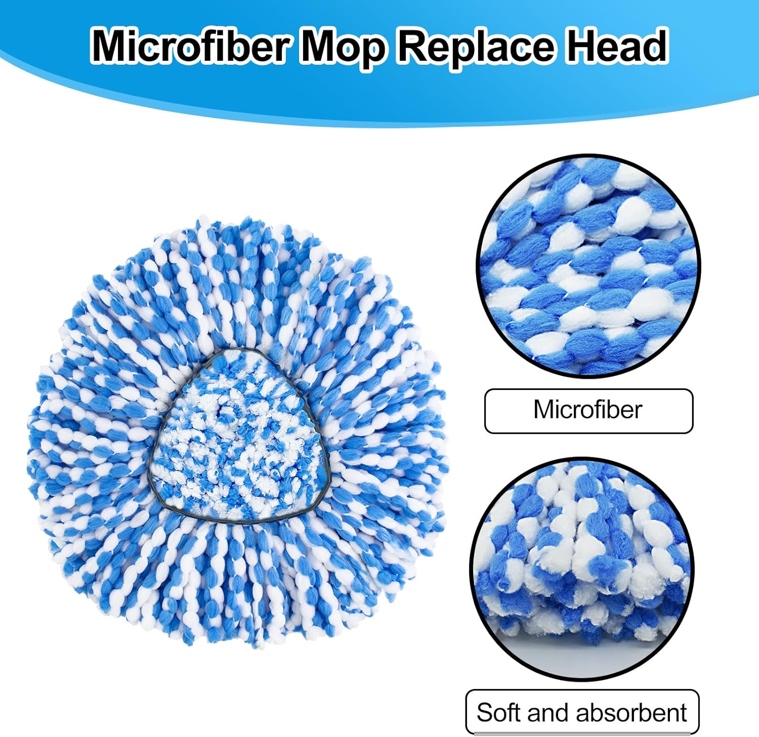 Heuihm Spin Mop Replacement Set for Ocedar Rinseclean 2 Tank System